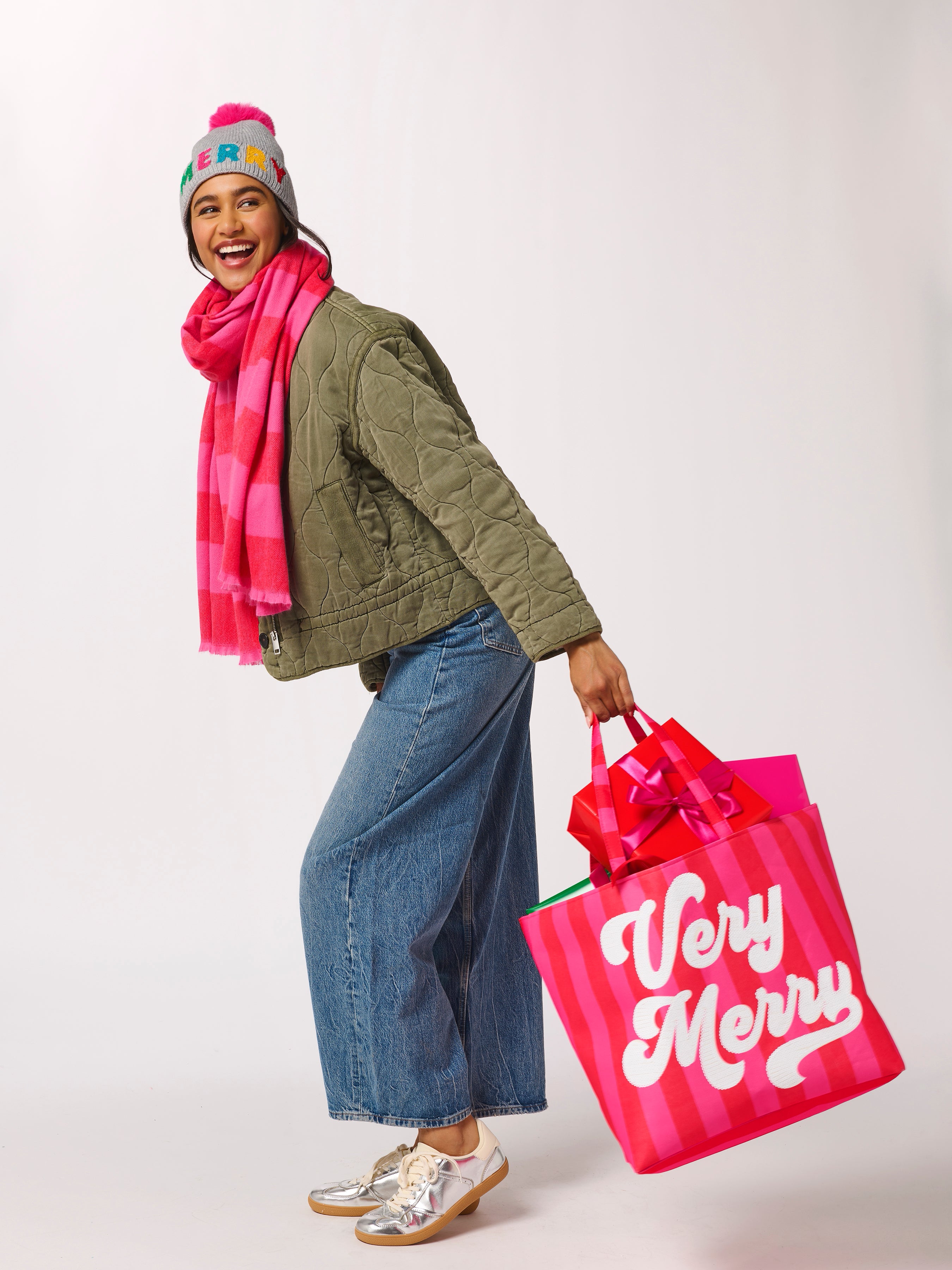 Shiraleah "Very Merry" Gifting Tote, Red