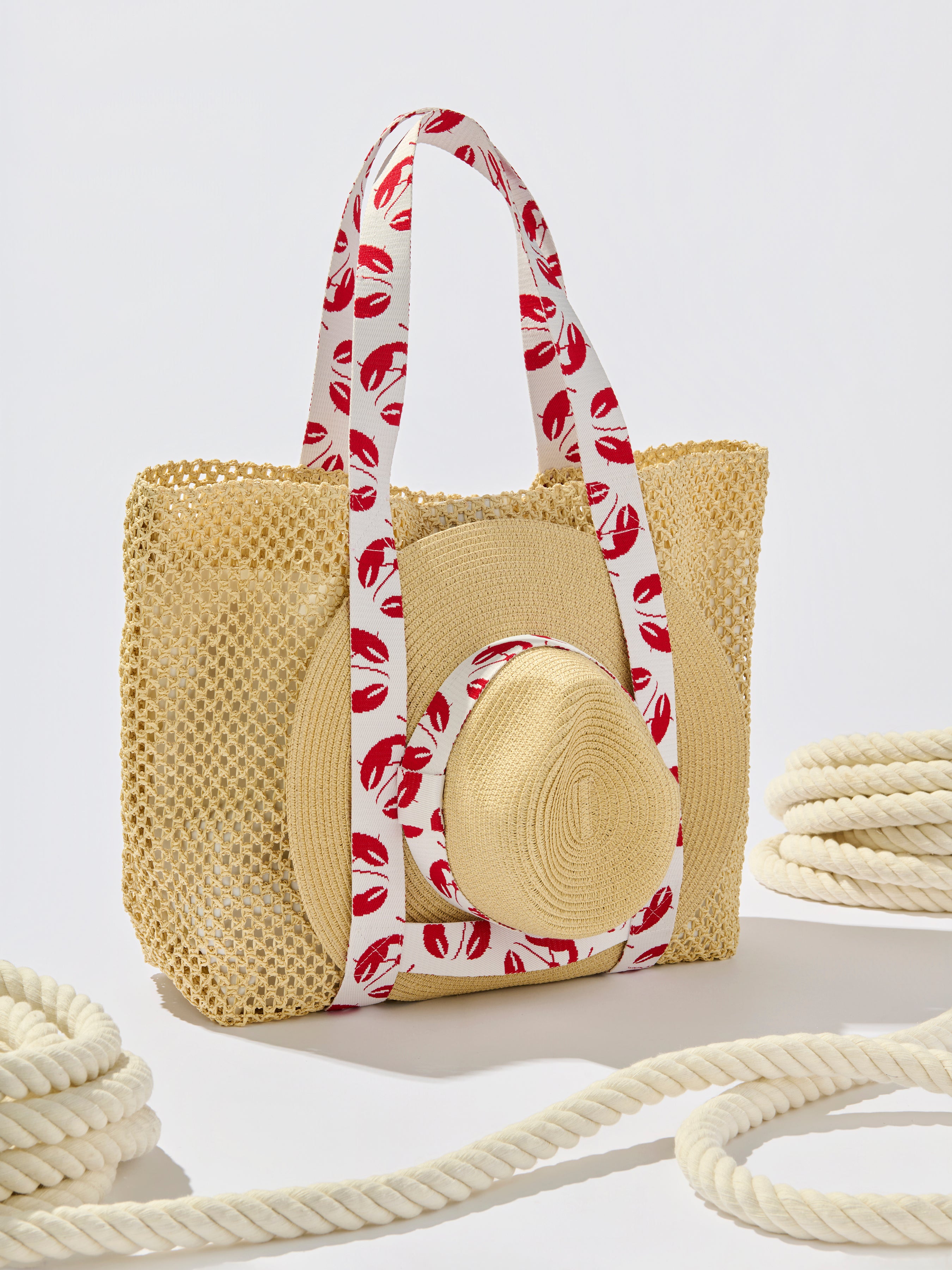 Shiraleah Claudia Tote and Hat Set, Red