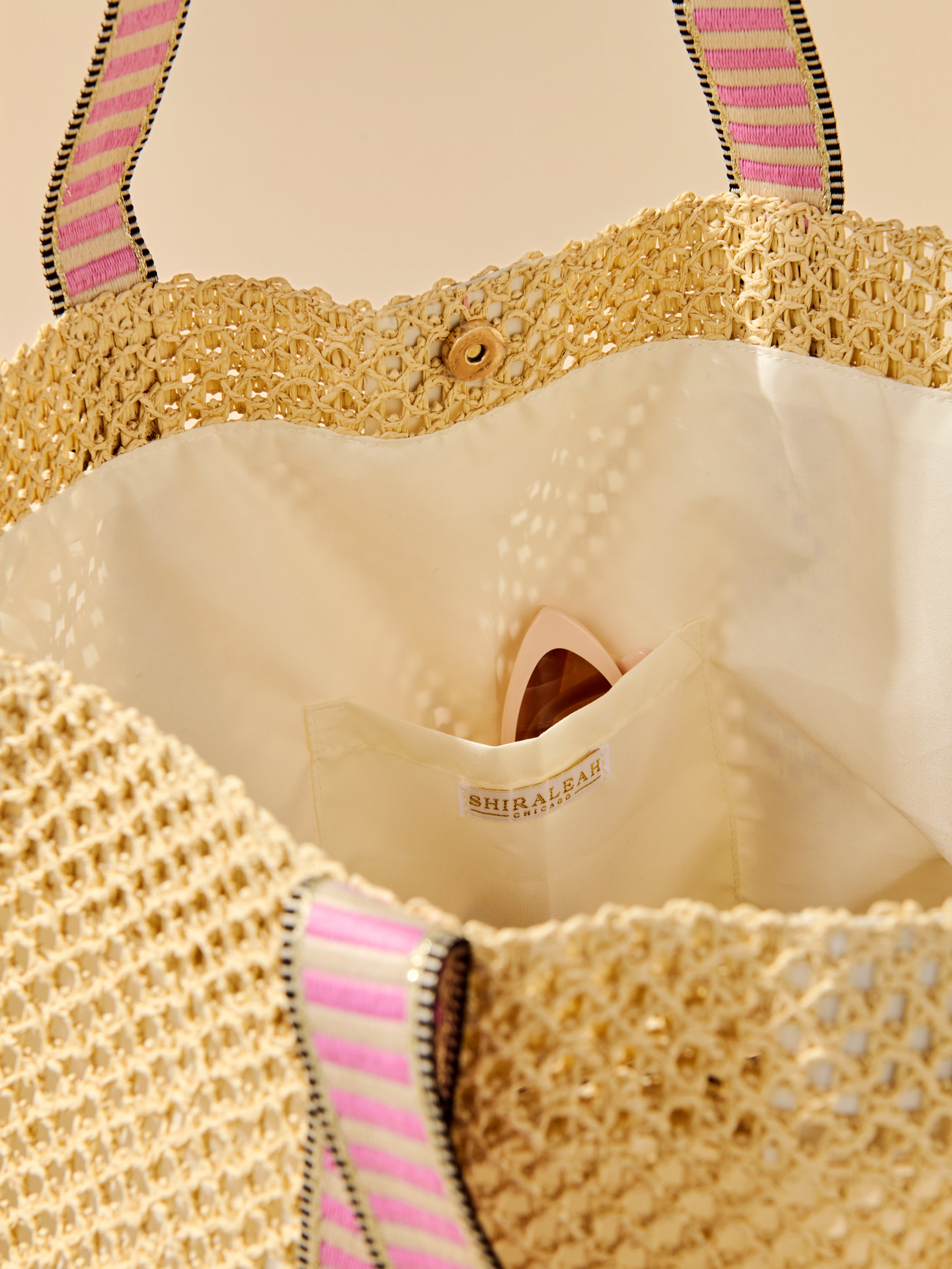 Shiraleah Dorian Tote and Hat Set PINK