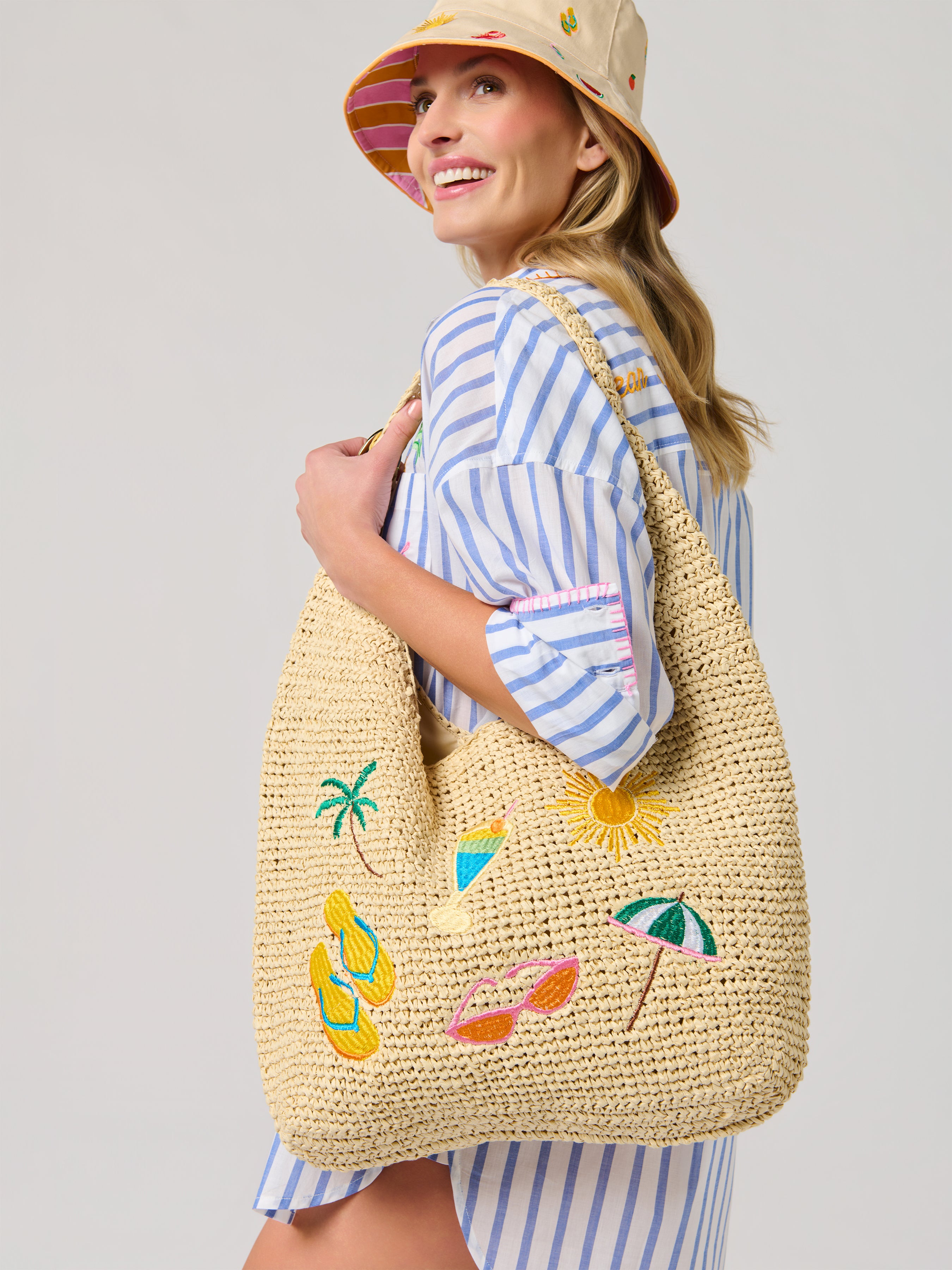 Shiraleah Cabana Slouchy Tote, Natural
