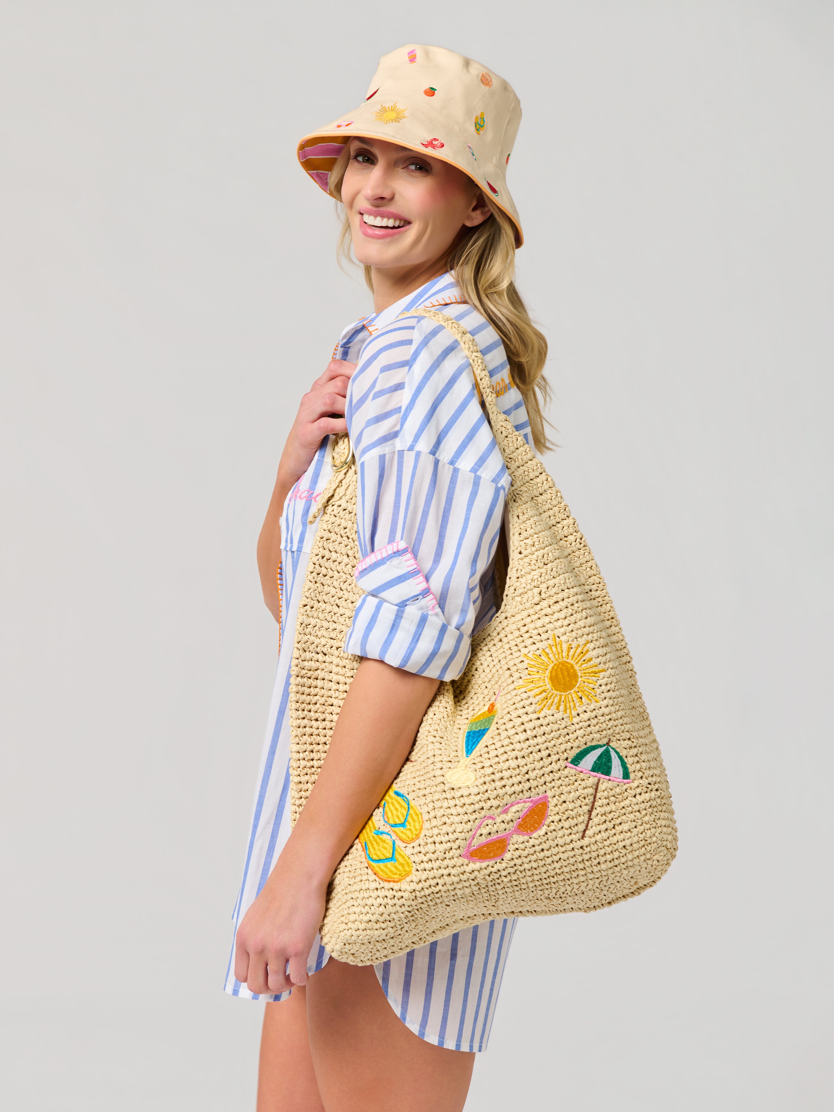 Shiraleah Cabana Slouchy Tote, Natural