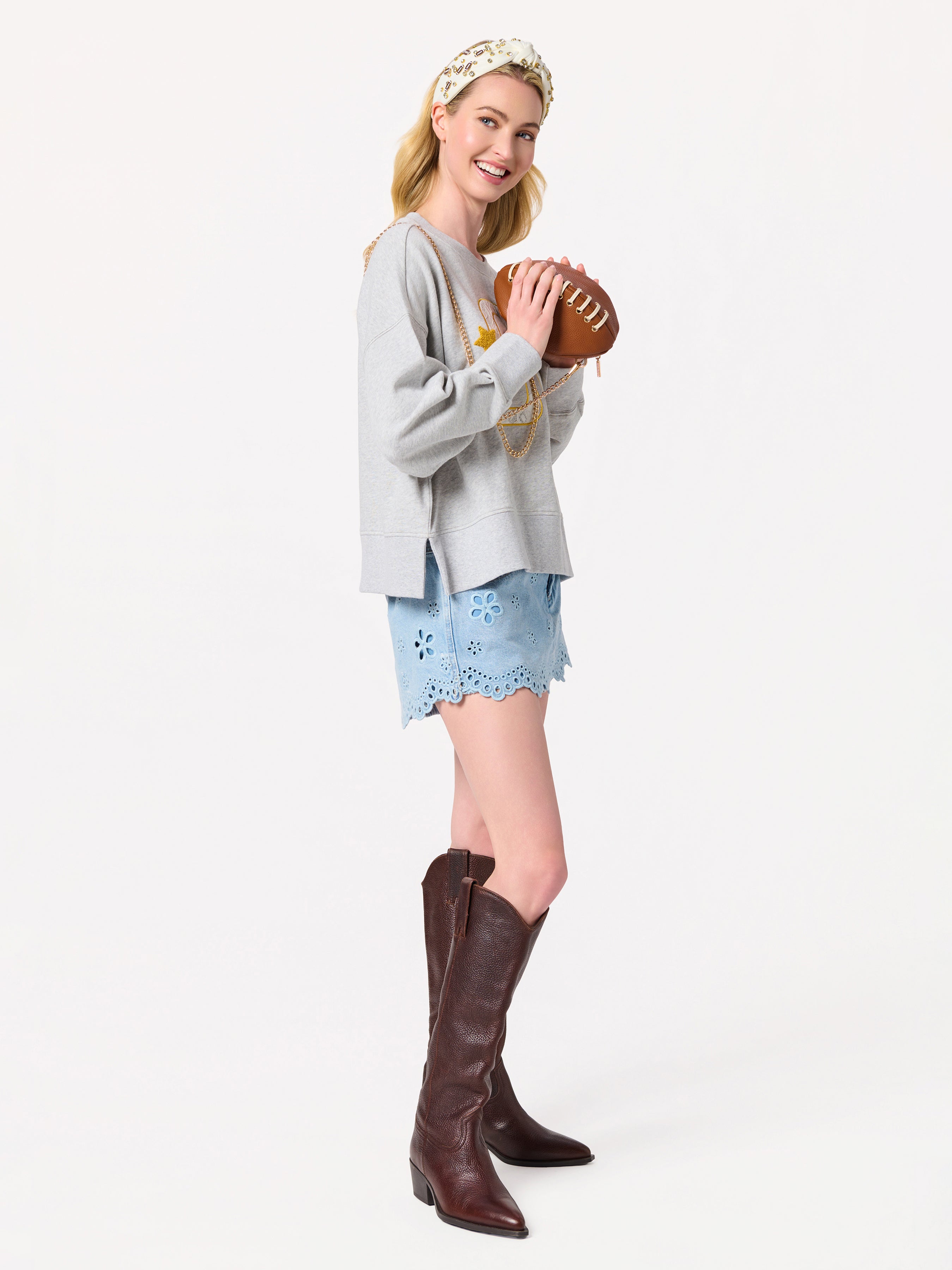 Shiraleah Football Cross-Body, Brown