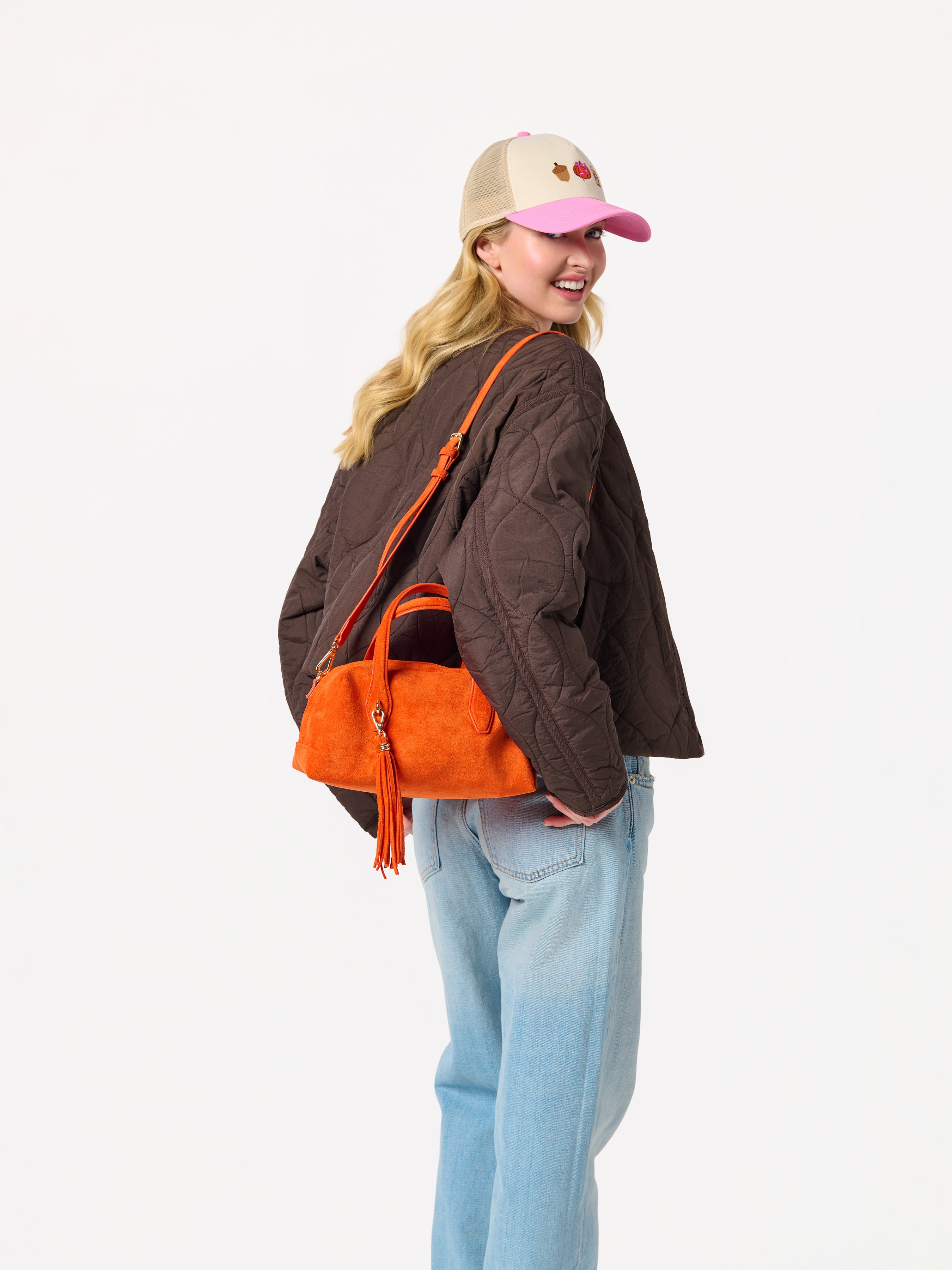 Shiraleah Kylie Mini Bowler Bag ORANGE / OS
