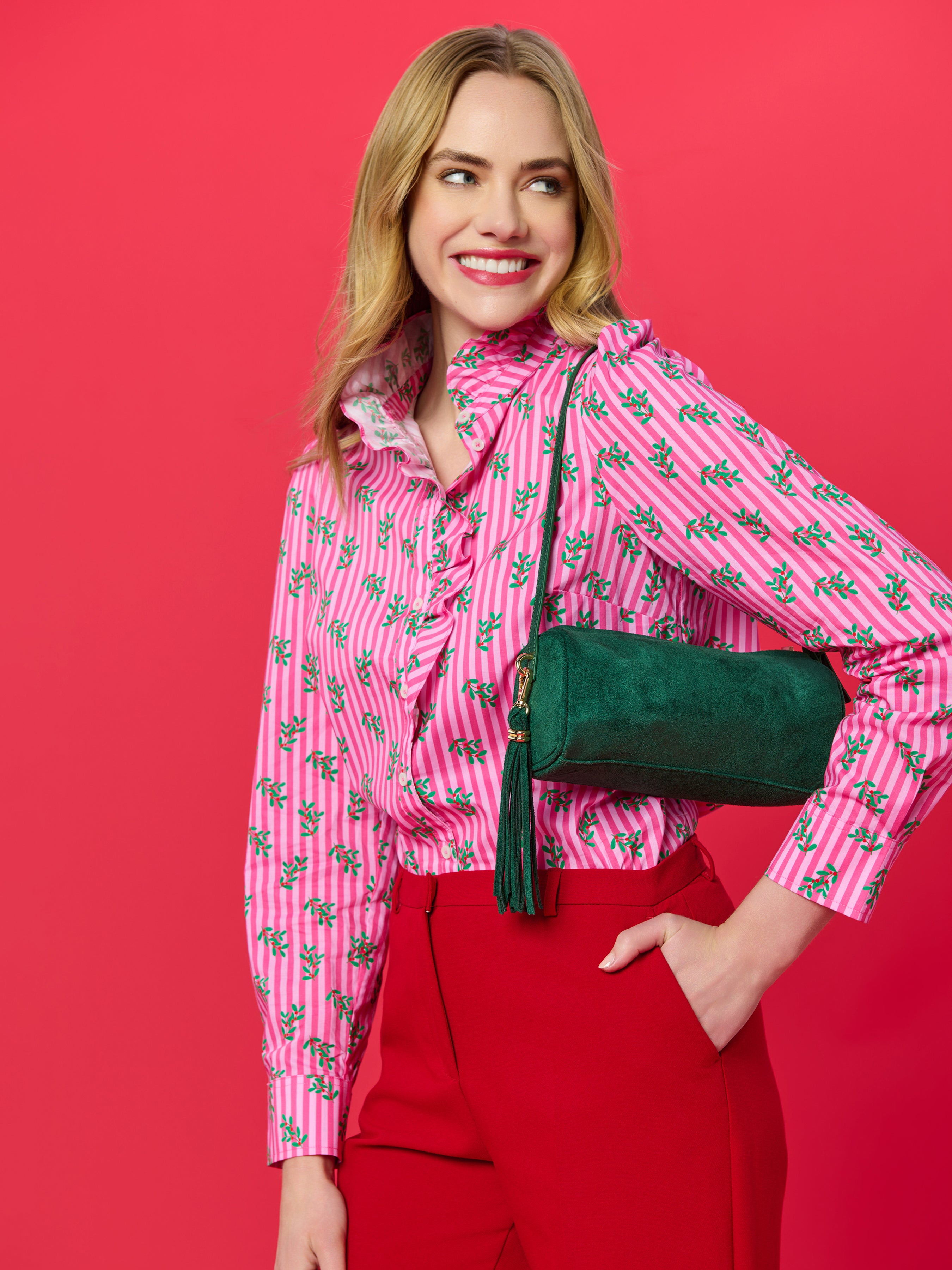 Shiraleah Kylie Barrel Shoulder Bag EMERALD / OS