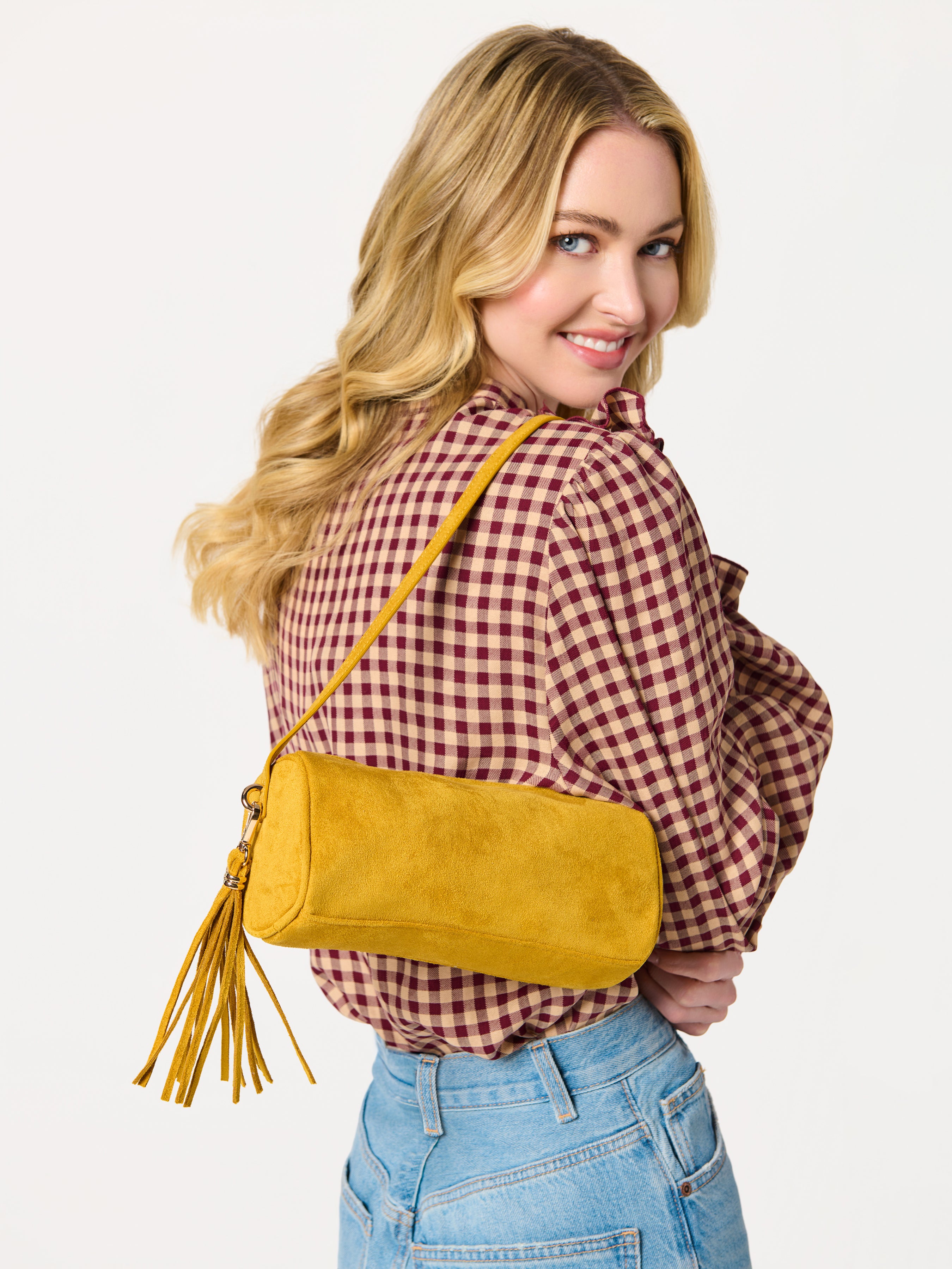 Shiraleah Kylie Barrel Shoulder Bag MUSTARD / OS