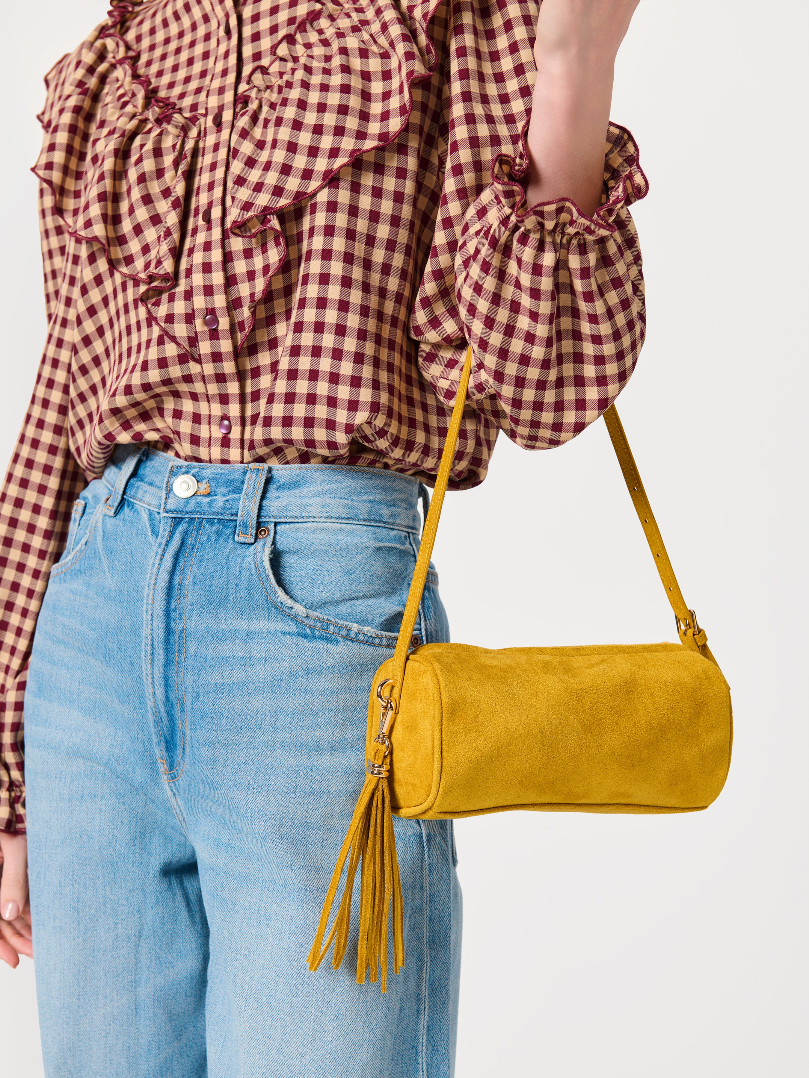Shiraleah Kylie Barrel Shoulder Bag MUSTARD / OS