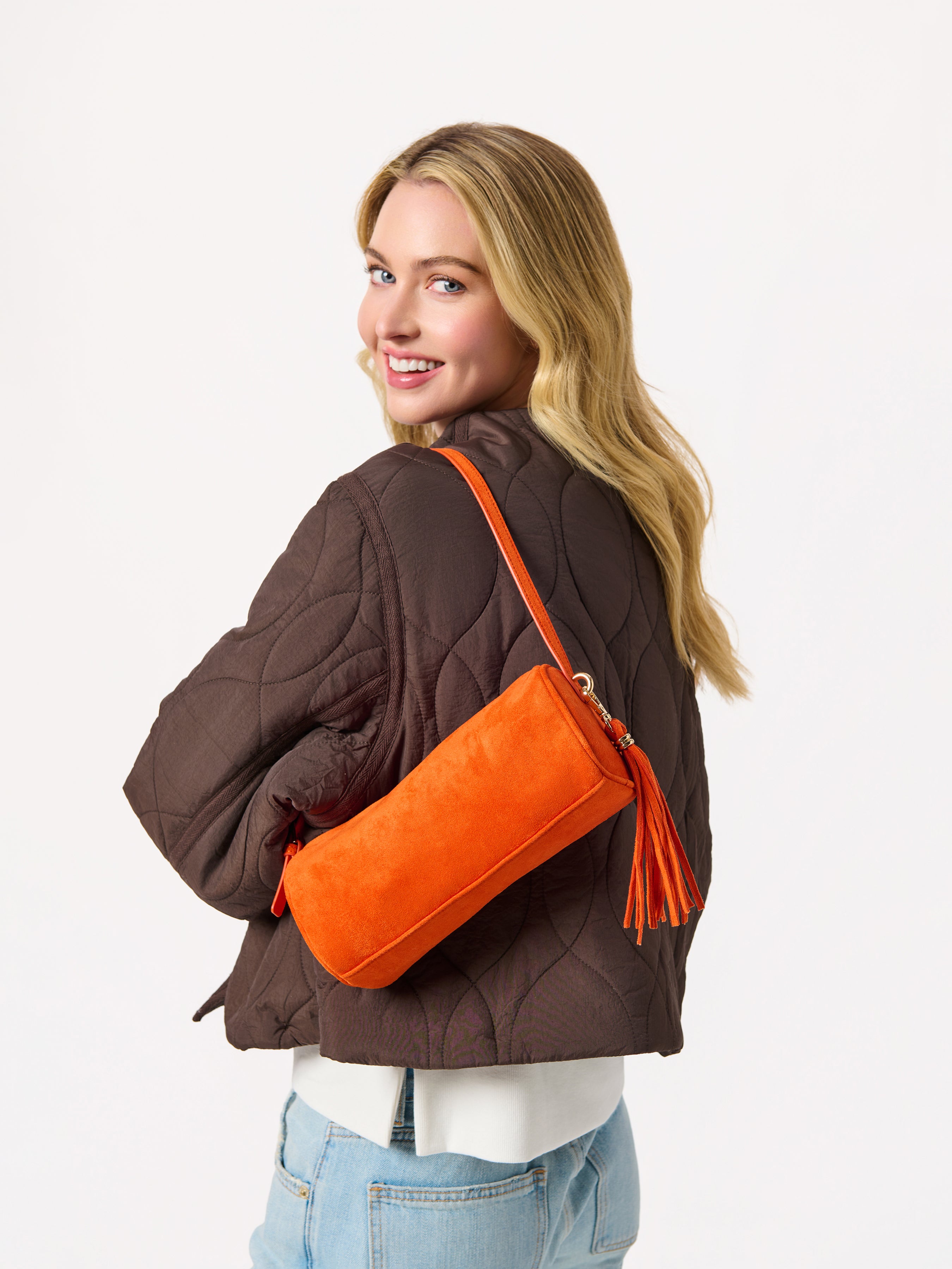 Shiraleah Kylie Barrel Shoulder Bag ORANGE / OS
