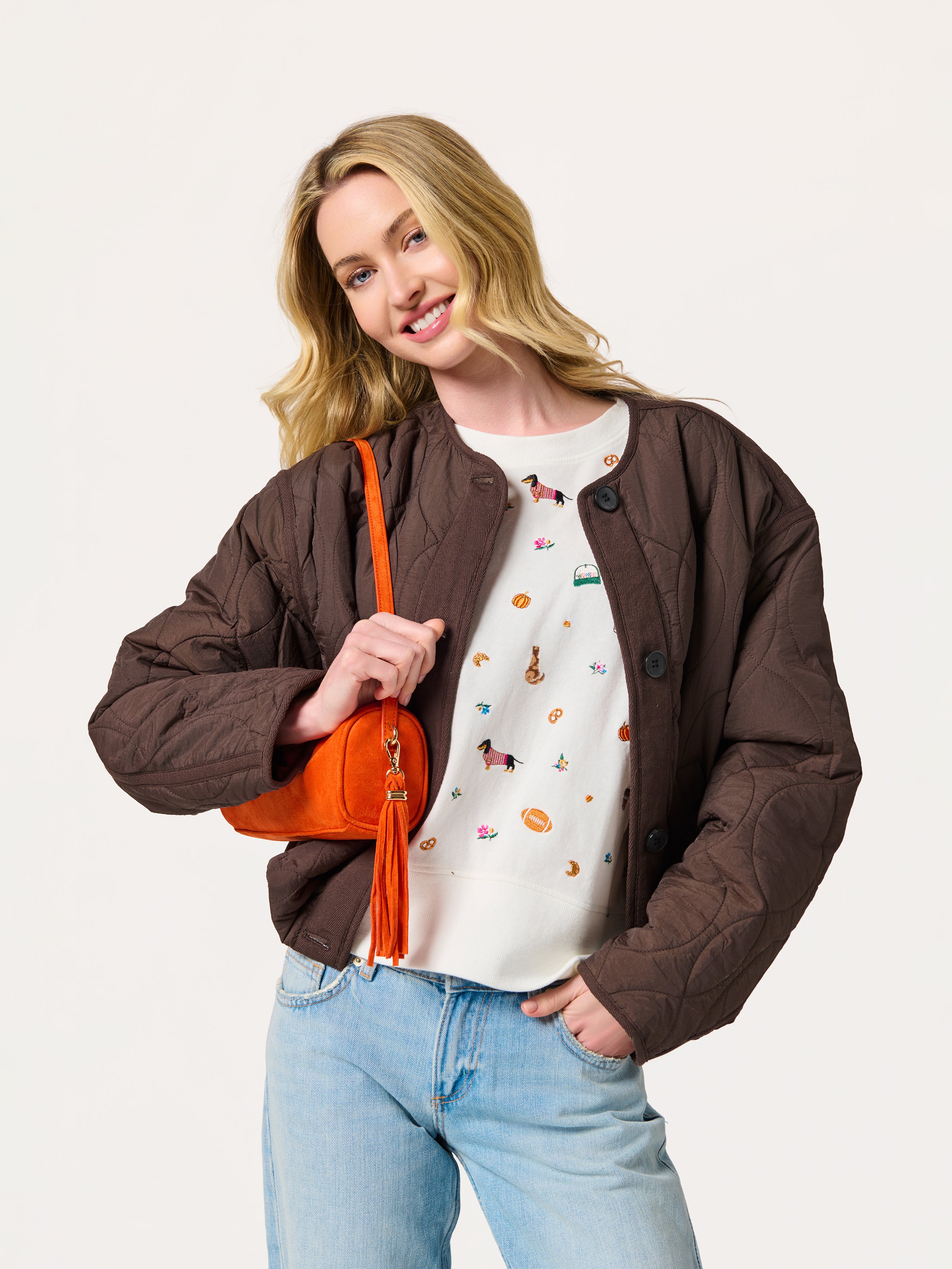 Shiraleah Kylie Barrel Shoulder Bag ORANGE / OS