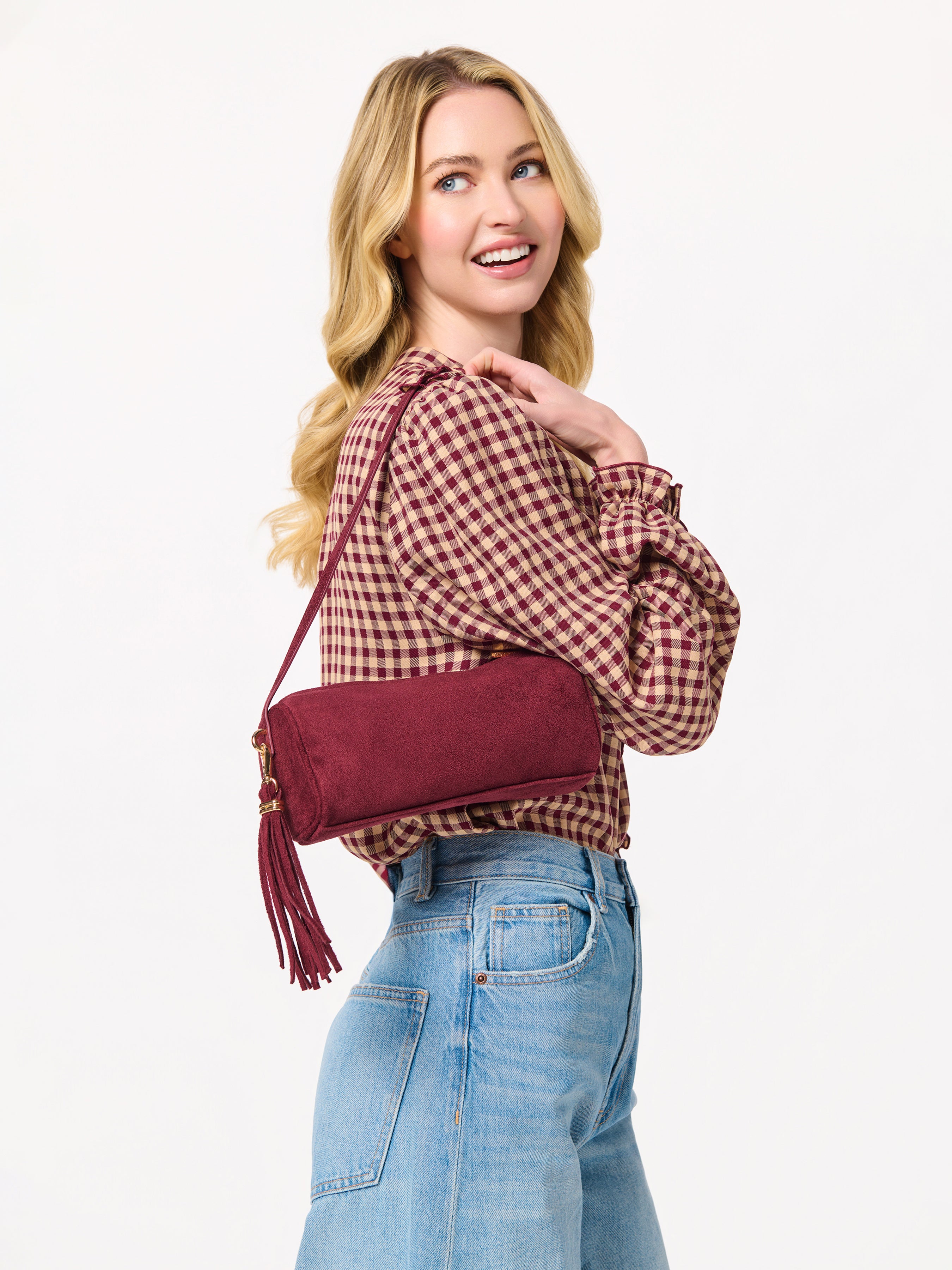 Shiraleah Kylie Barrel Shoulder Bag WINE / OS