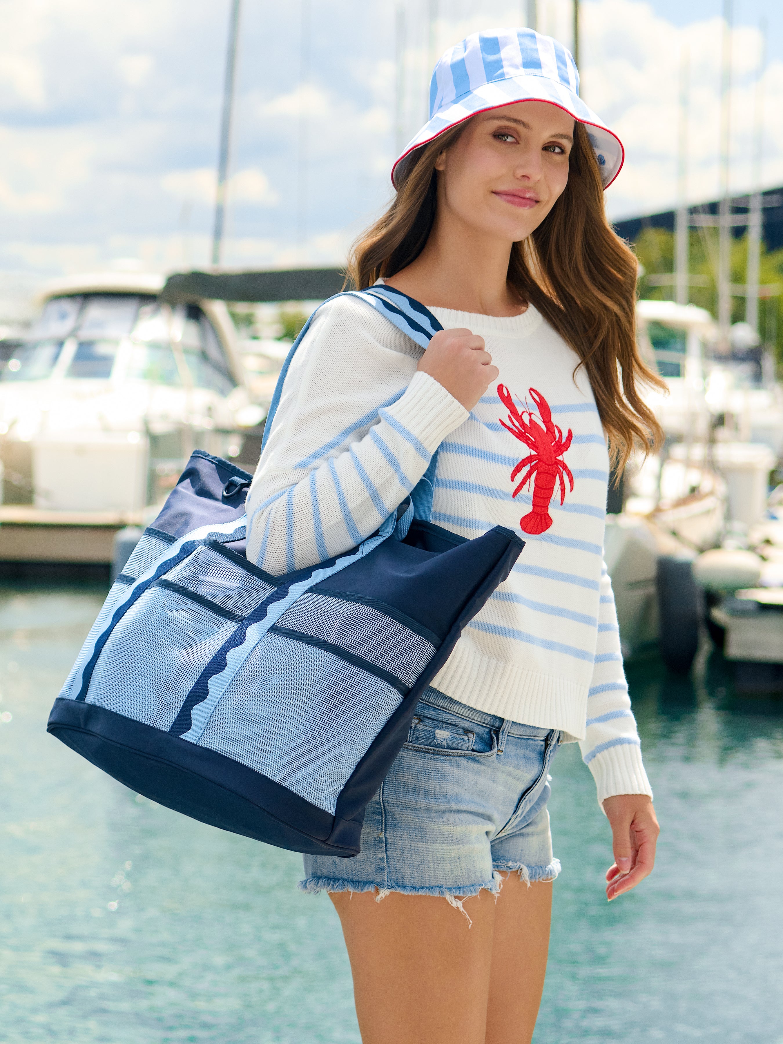 Shiraleah Camden Neoprene Tote NAVY