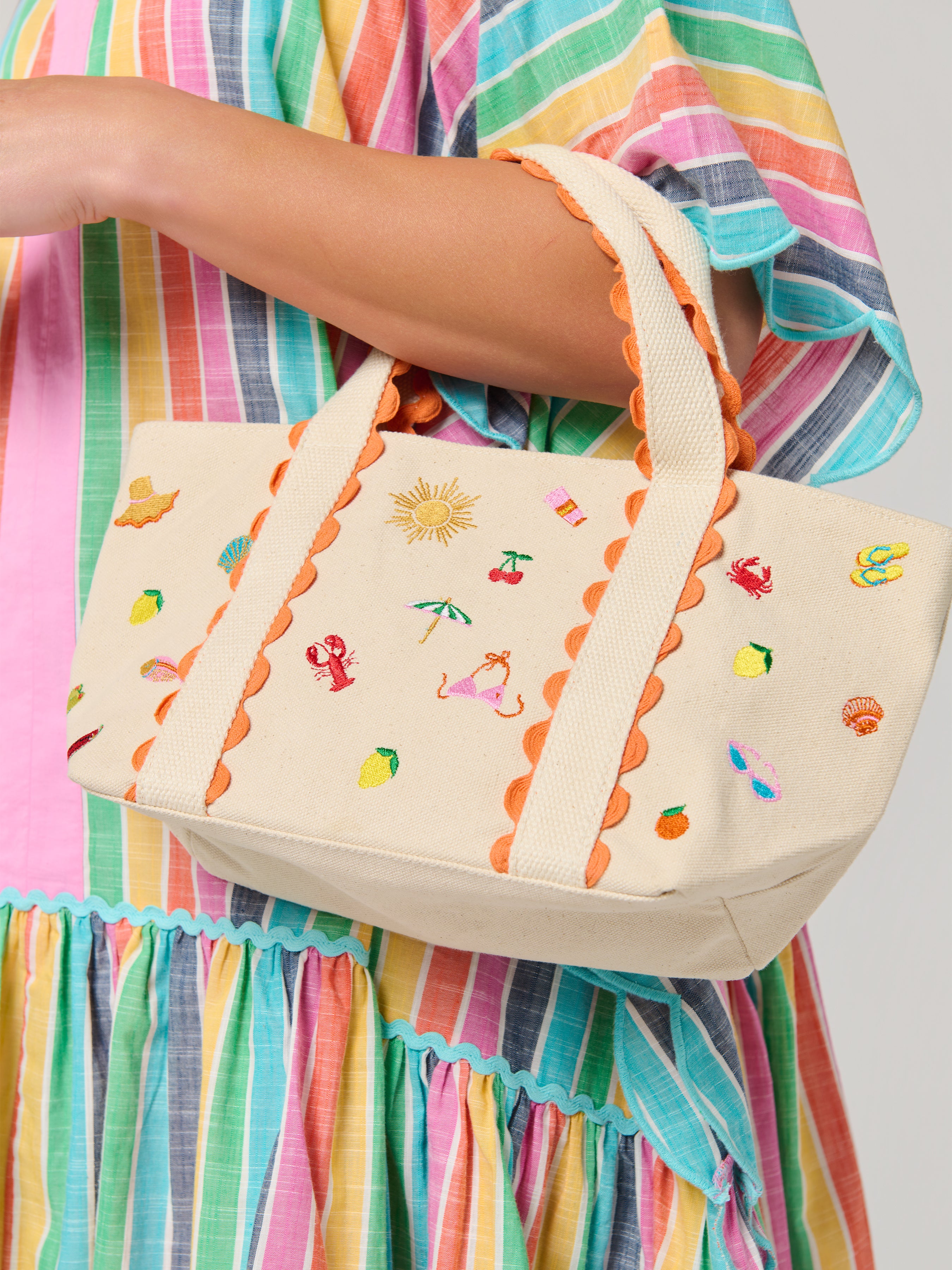 Shiraleah Summer Icons Mini Tote, Natural