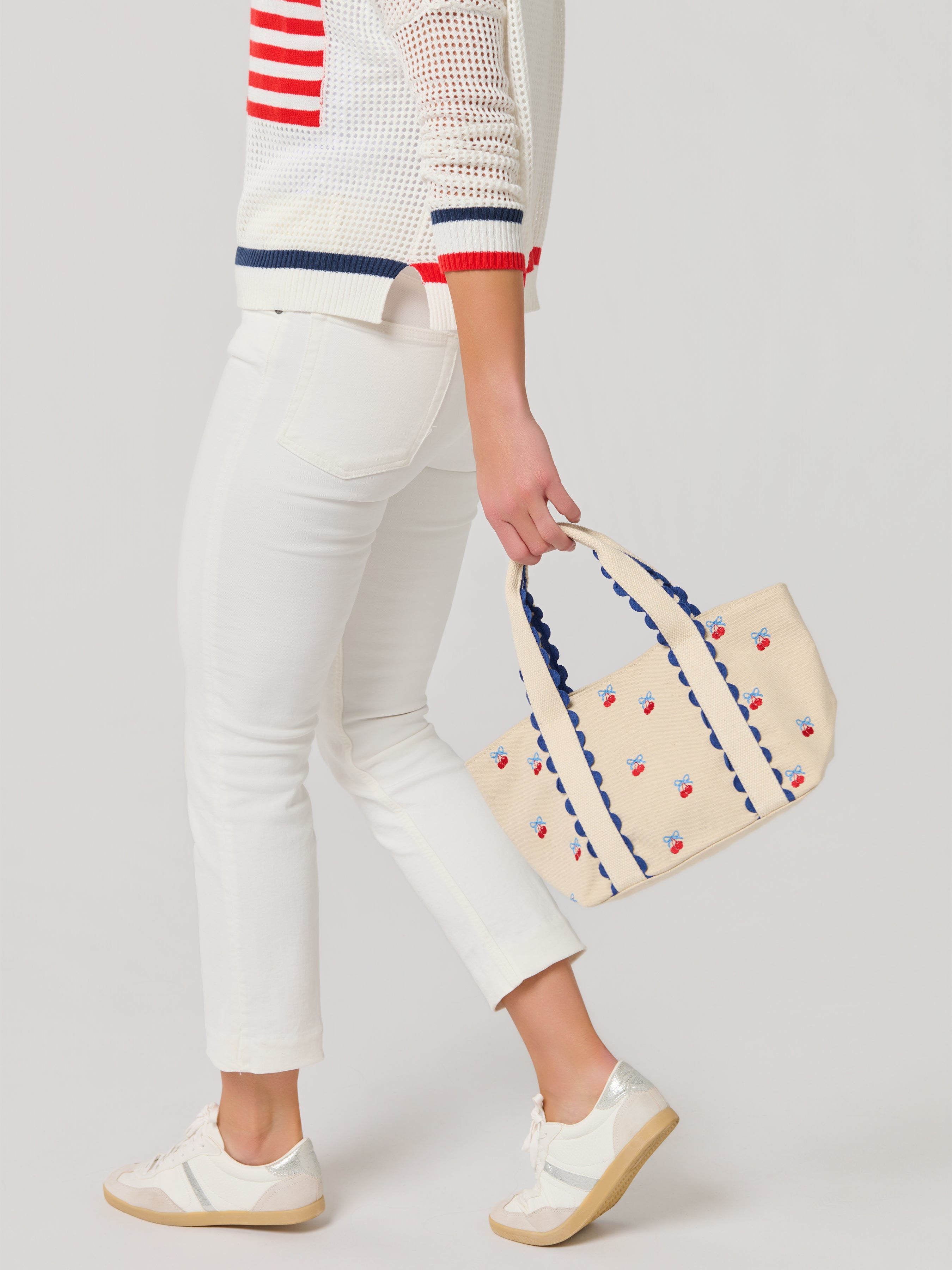 Shiraleah Cherry Icons Mini Tote, Natural