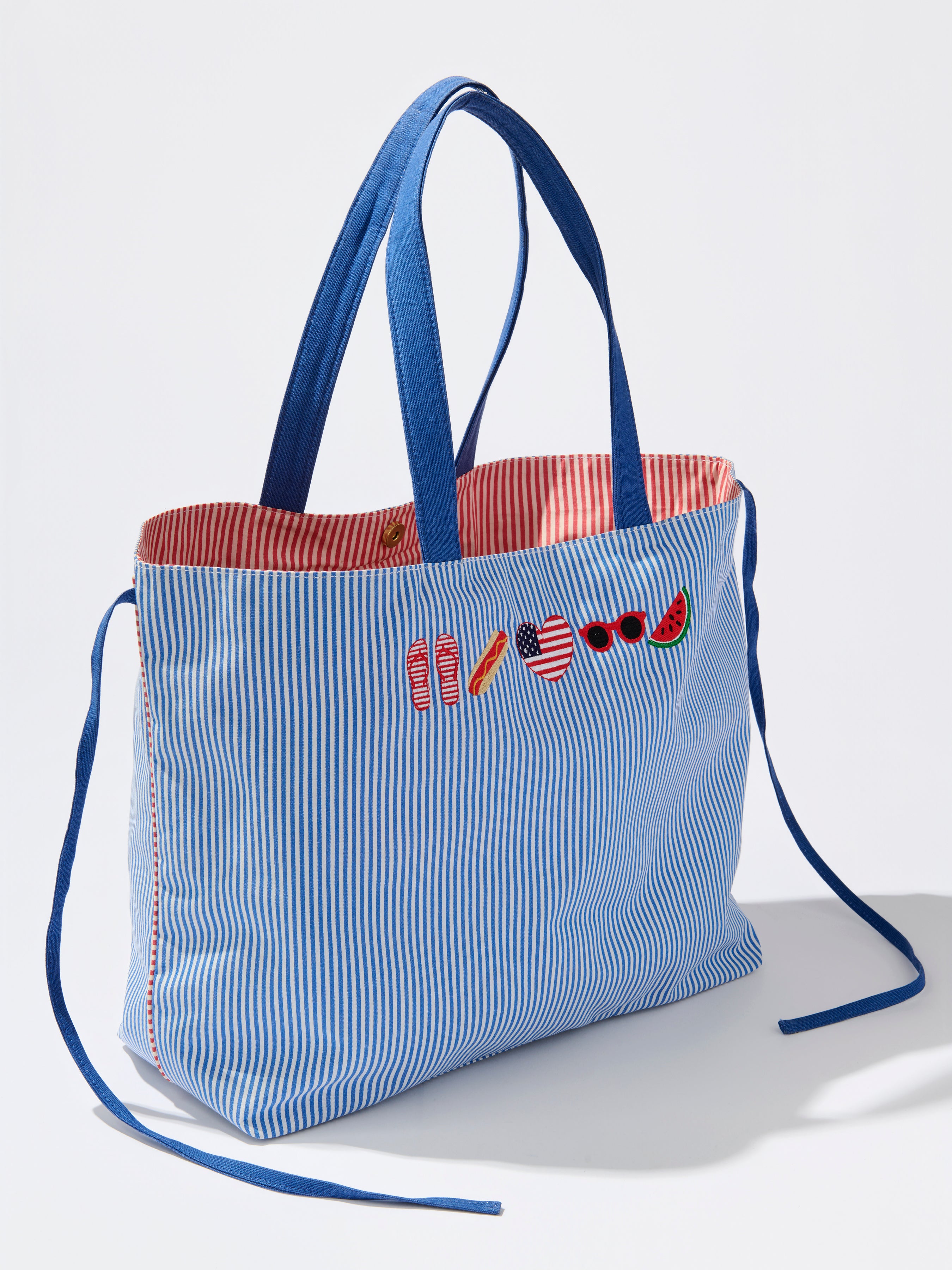 Shiraleah Americana Tie-Up Tote, Navy