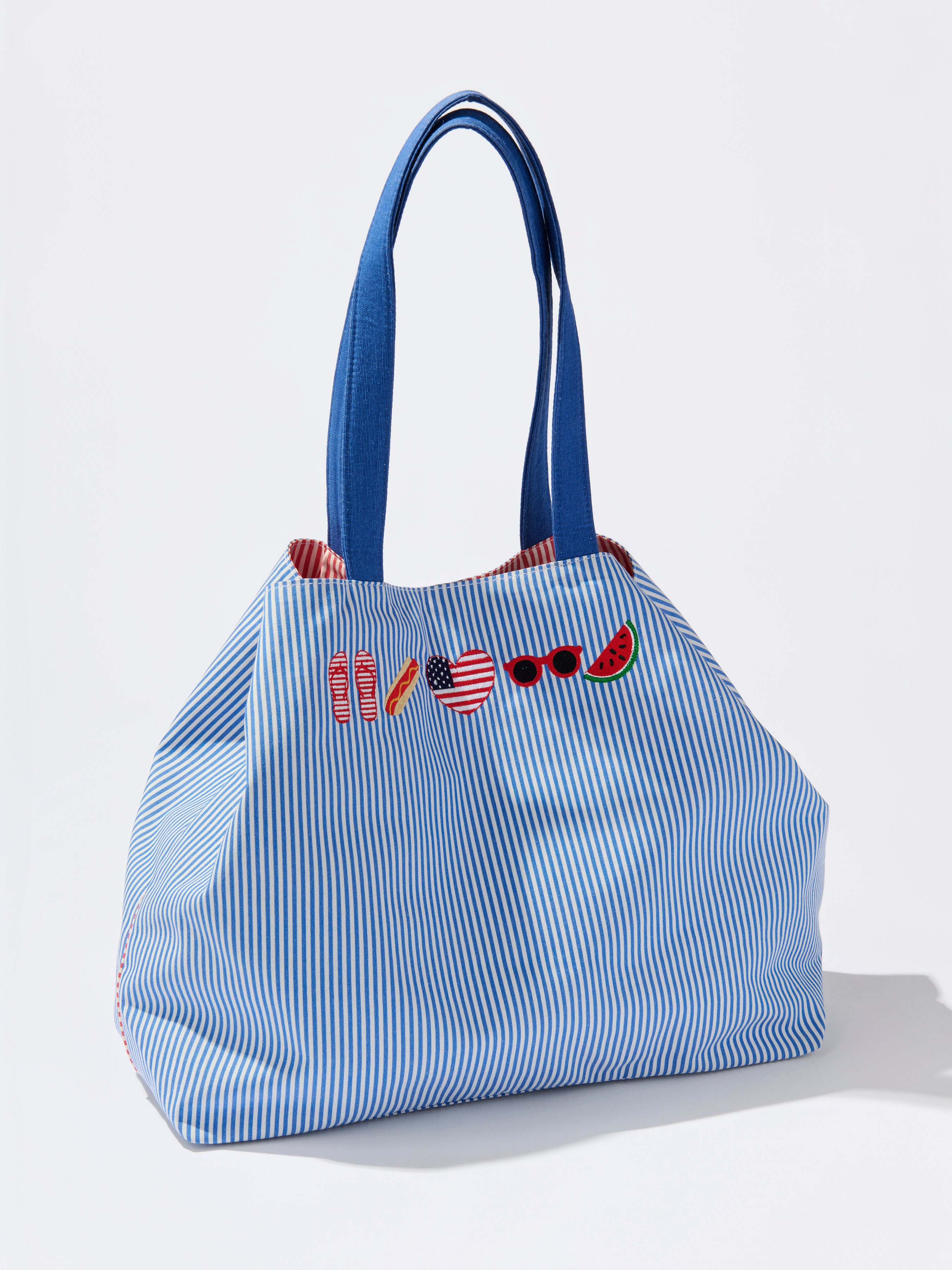 Shiraleah Americana Tie-Up Tote, Navy