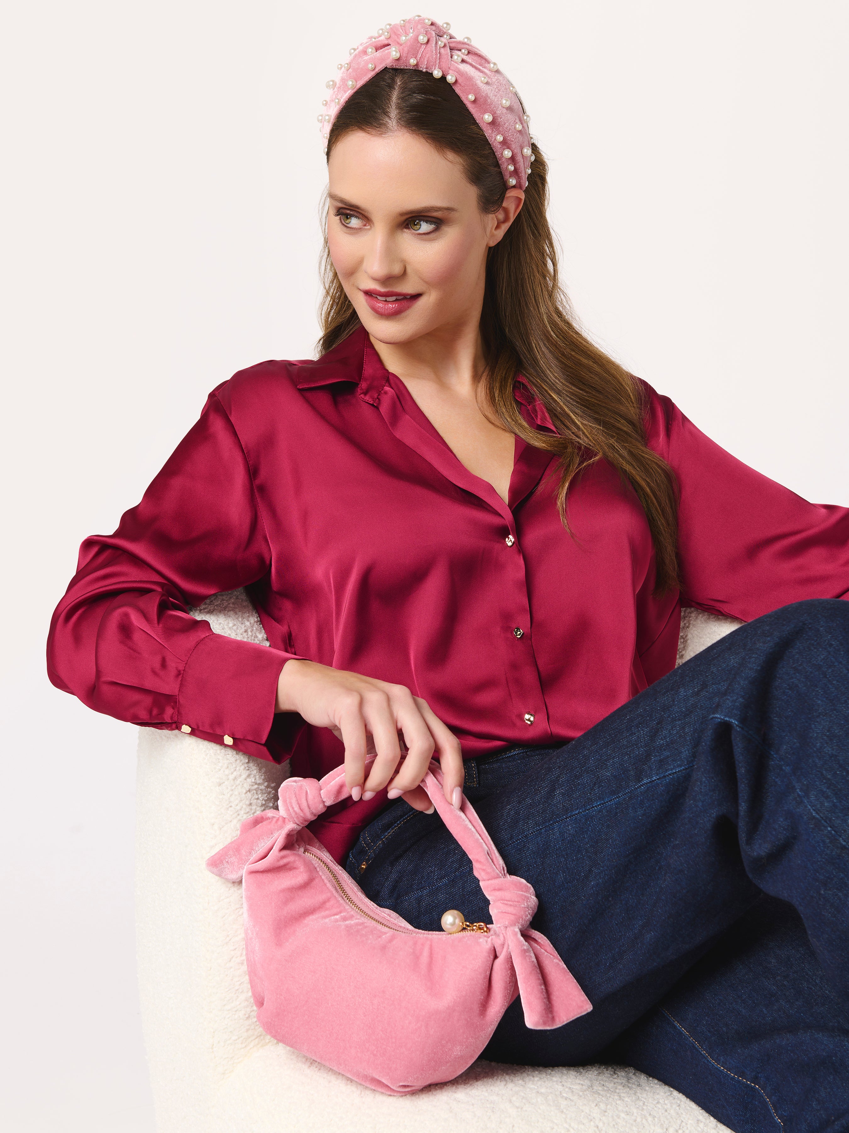 Shiraleah Becca Knotted Top Handle Bag ROSE