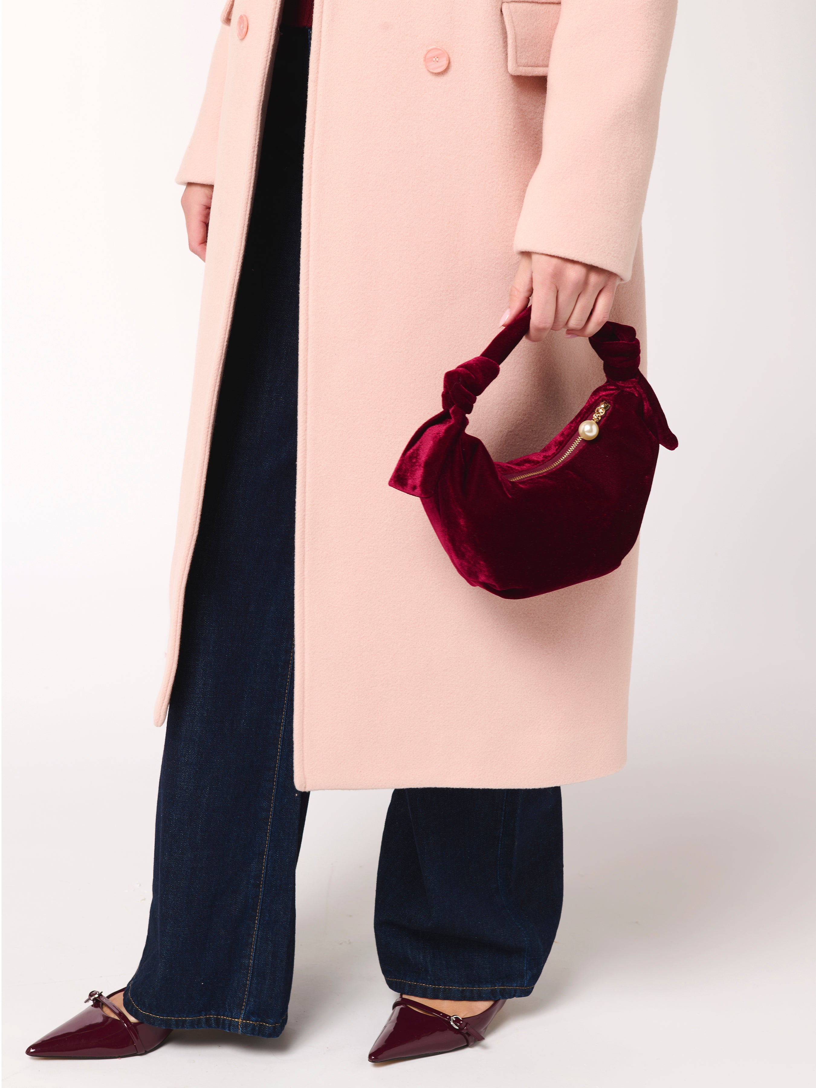 Shiraleah Becca Knotted Top Handle Bag WINE