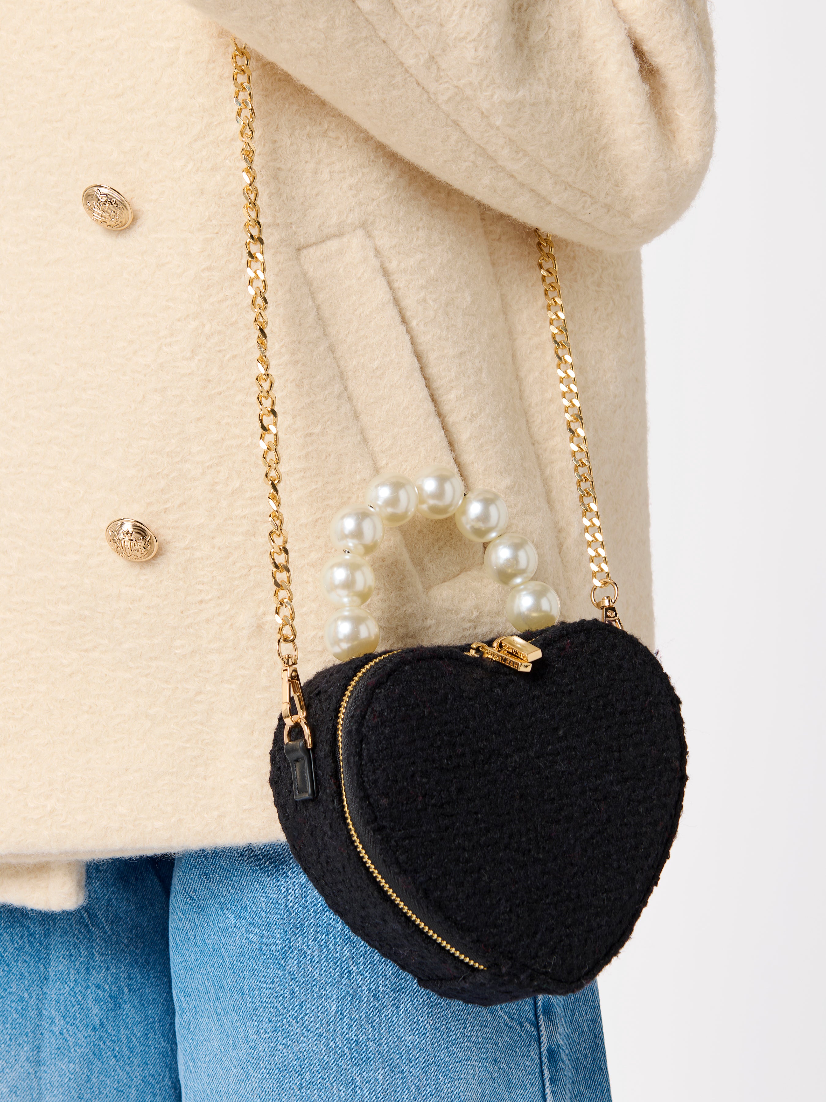 Shiraleah Heart Top Handle Bag BLACK
