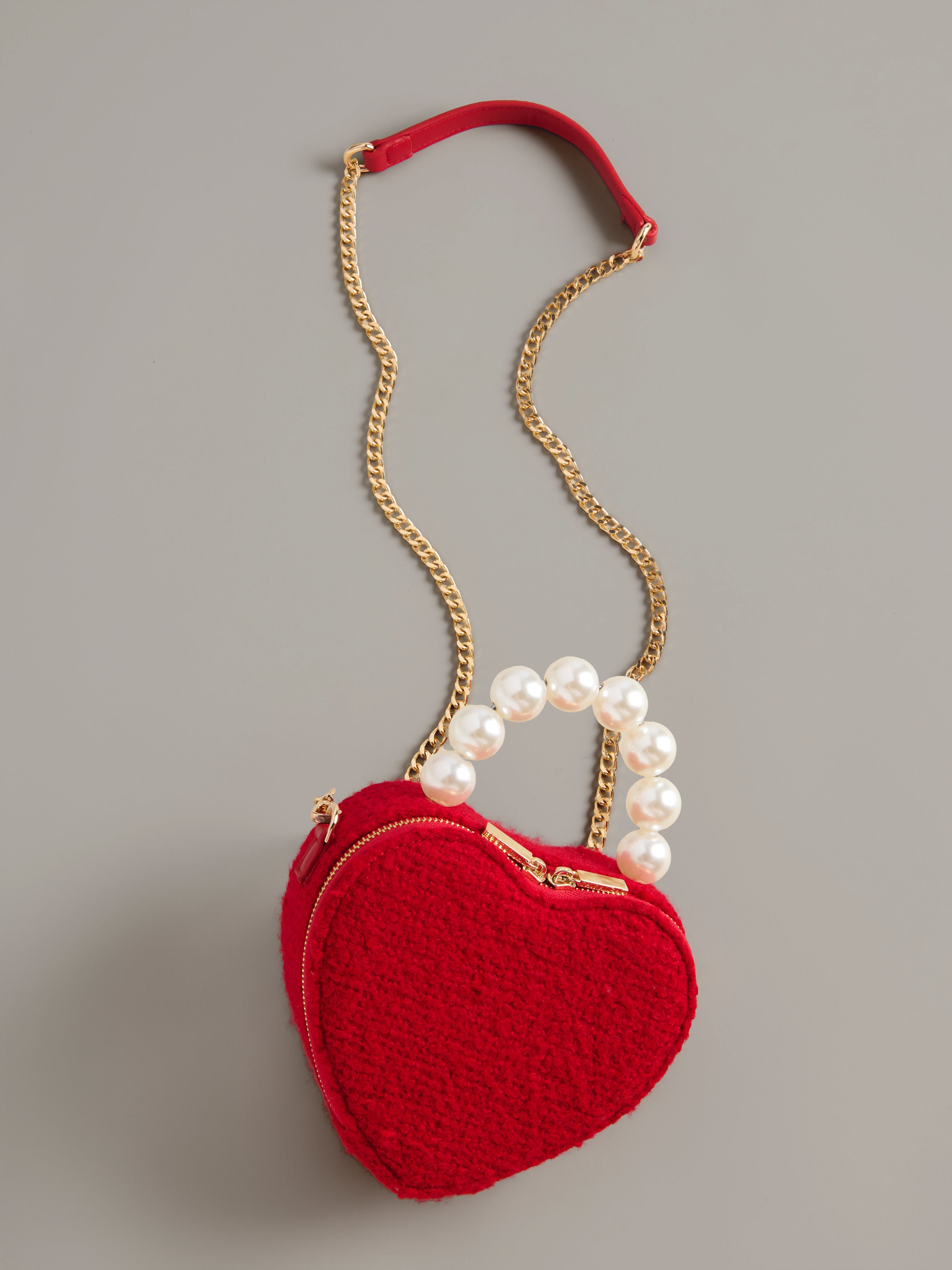 Shiraleah Heart Top Handle Bag RED