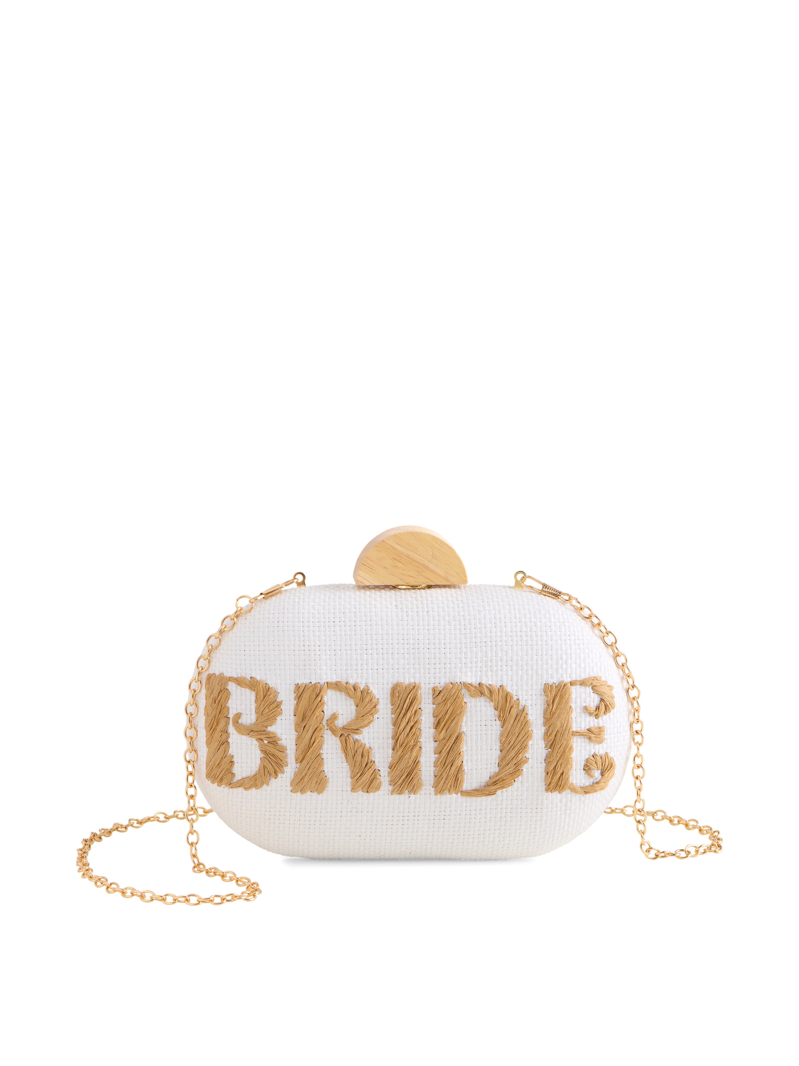 Shiraleah "Bride" Oval Minaudière, White