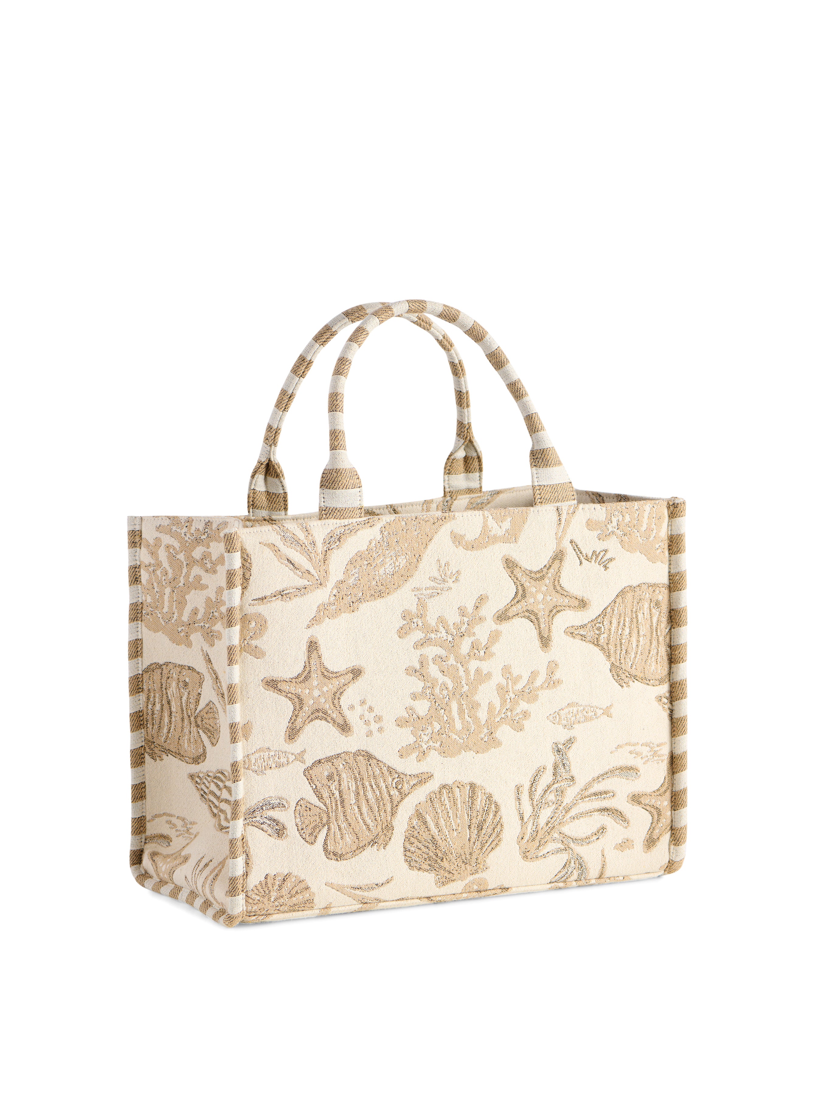 Shiraleah Coastal Jacquard Tote, Beige