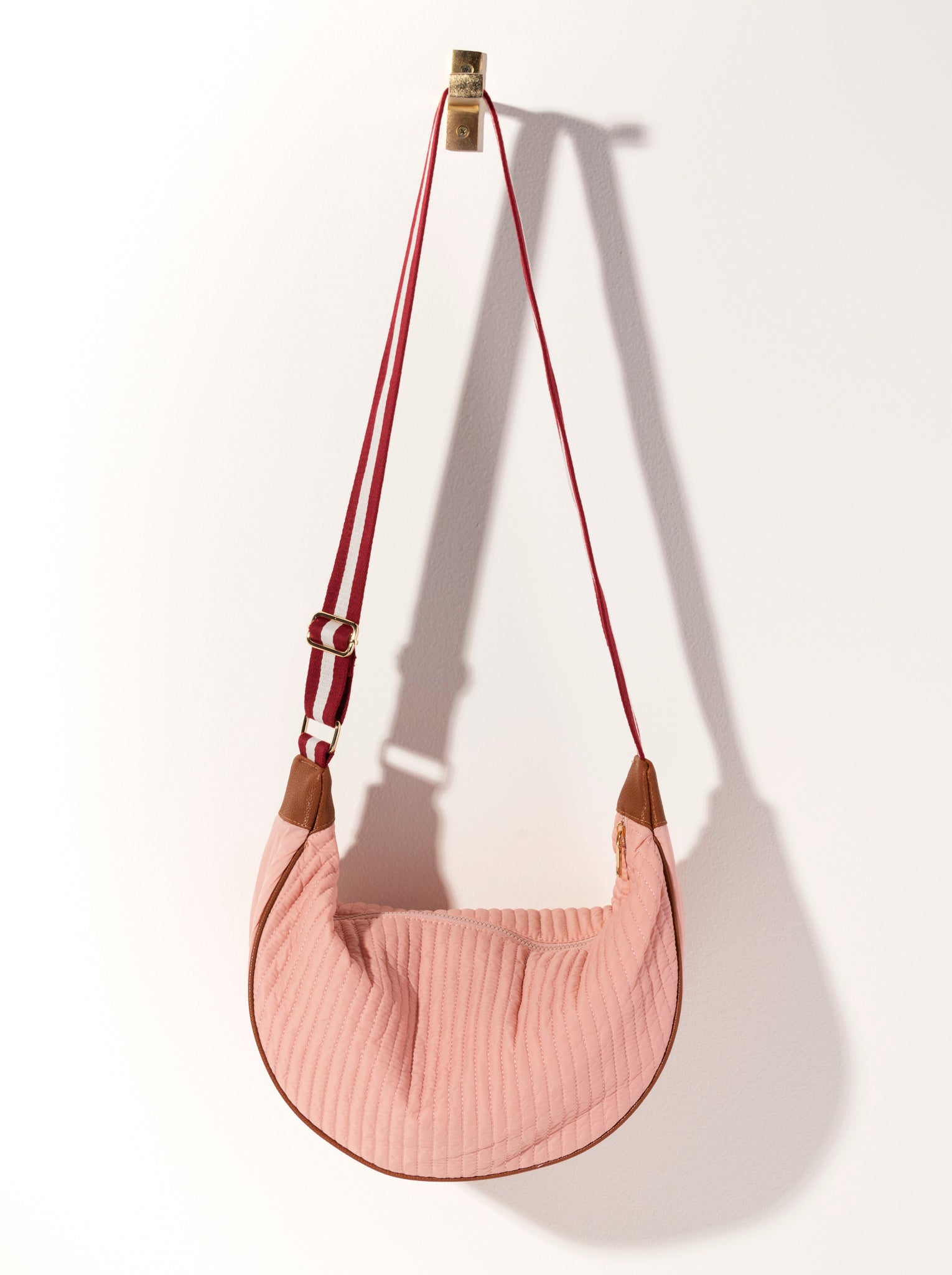 Shiraleah Ezra Quilted Nylon Large Cross-Body, Blush