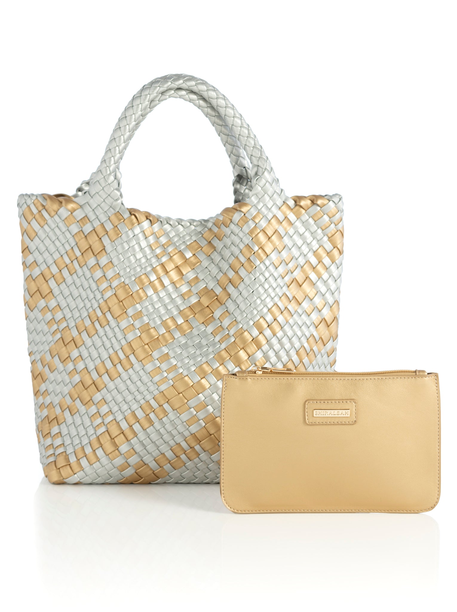 Shiraleah Blythe Plaid Mini Tote, Metal