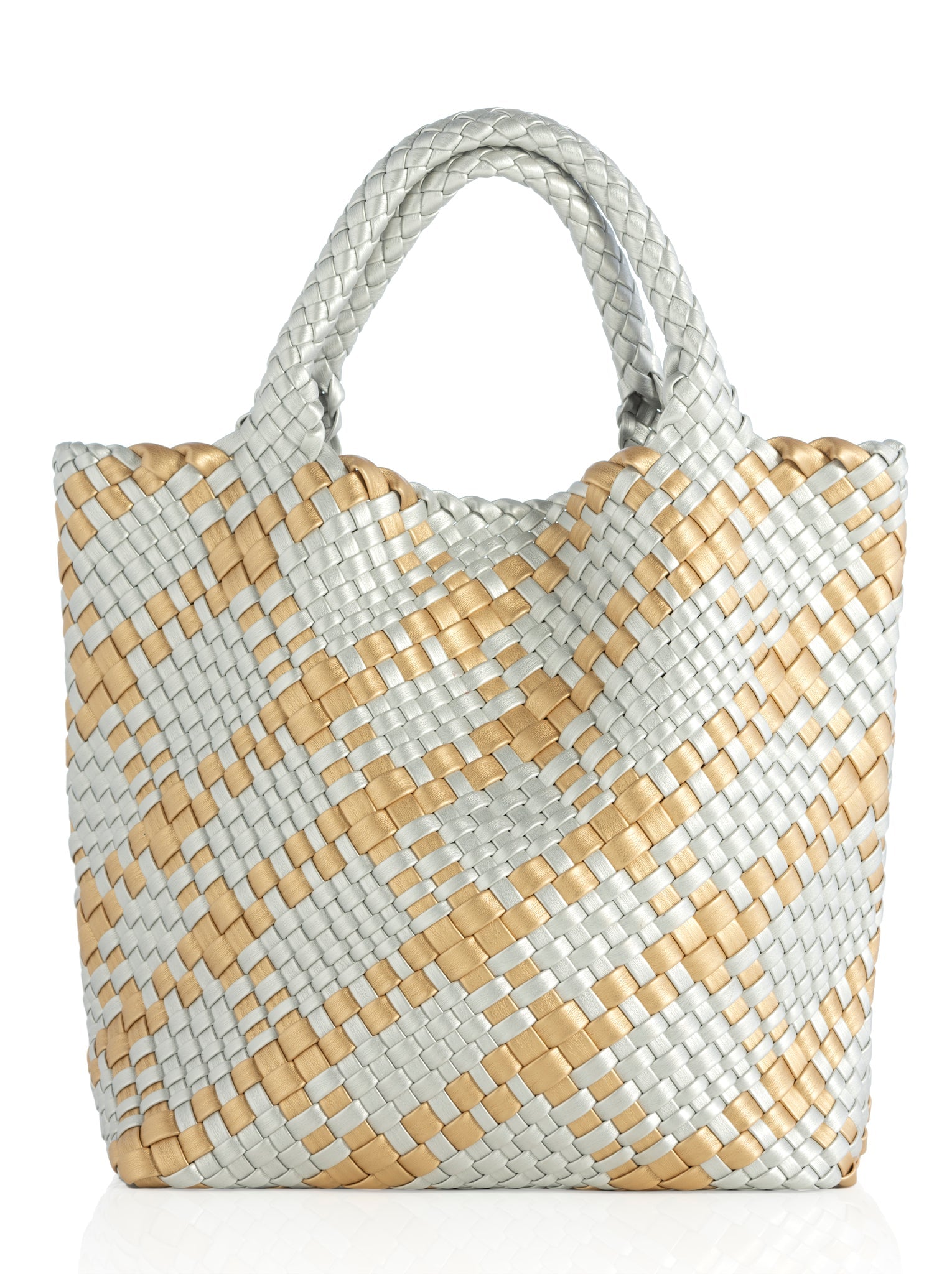 Shiraleah Blythe Plaid Mini Tote, Metal