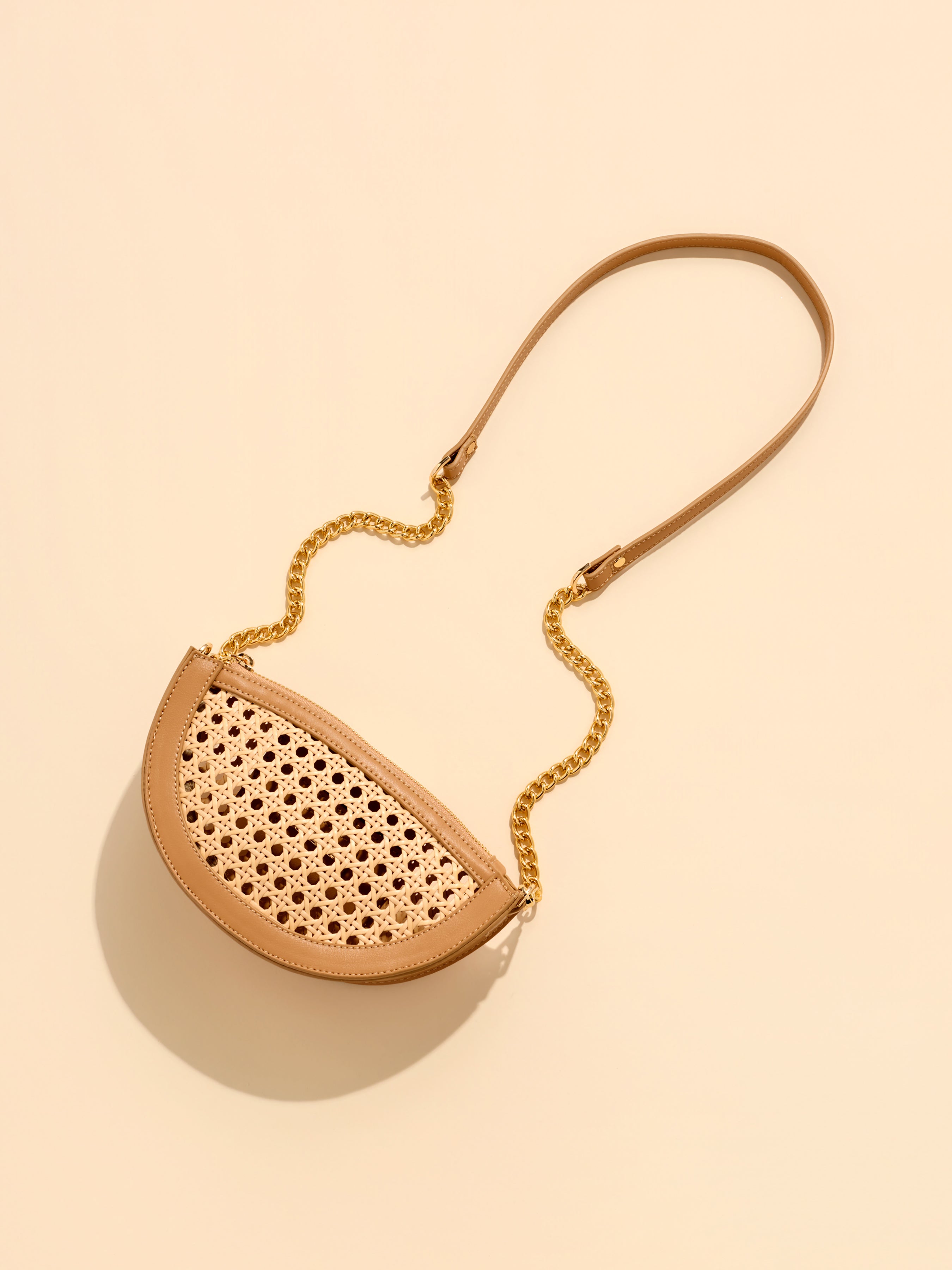 Shiraleah Lyra Crescent Cross-Body/Wristlet TAN