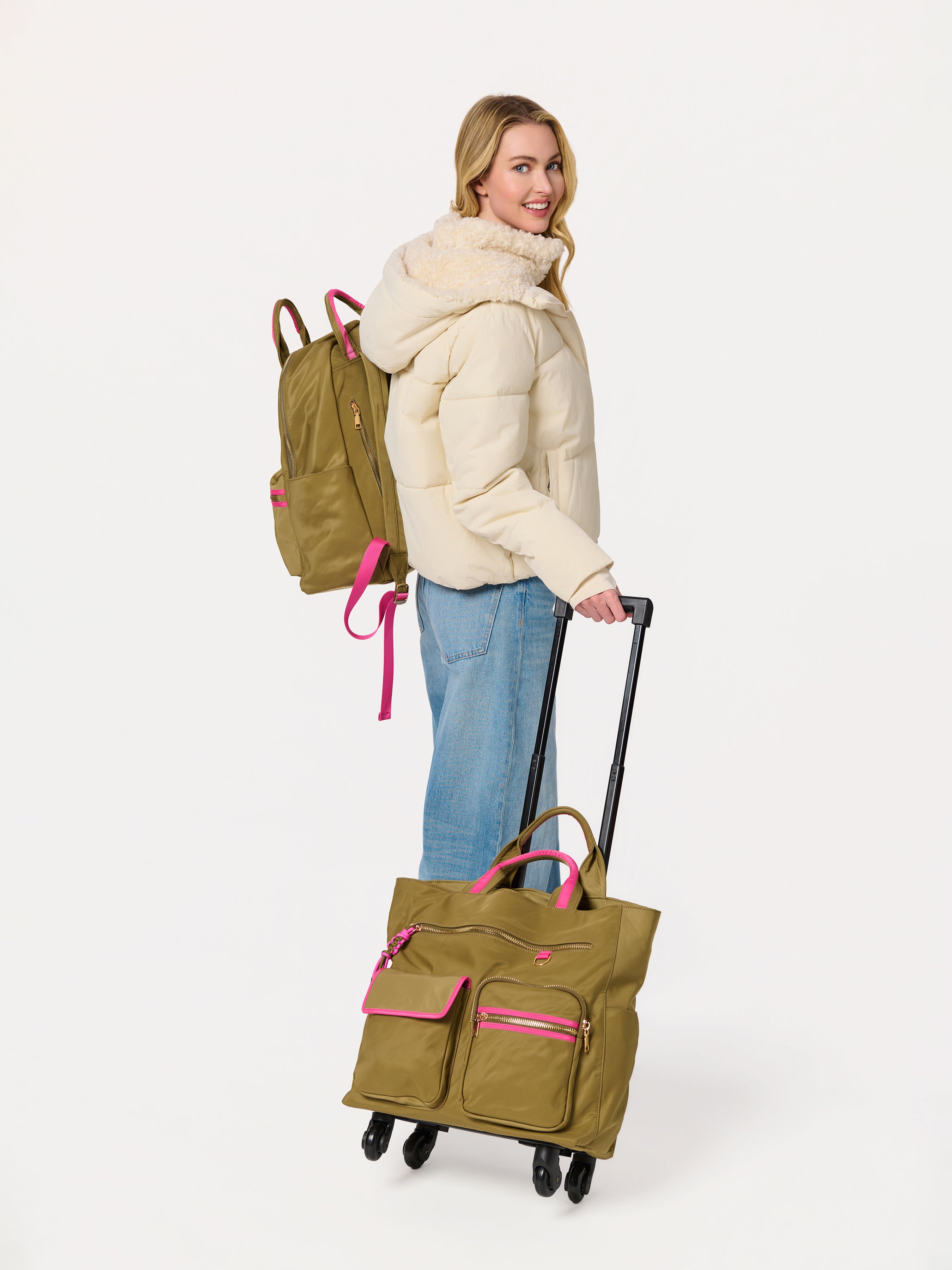 Shiraleah Jet 360° Roller Tote OLIVE / OS