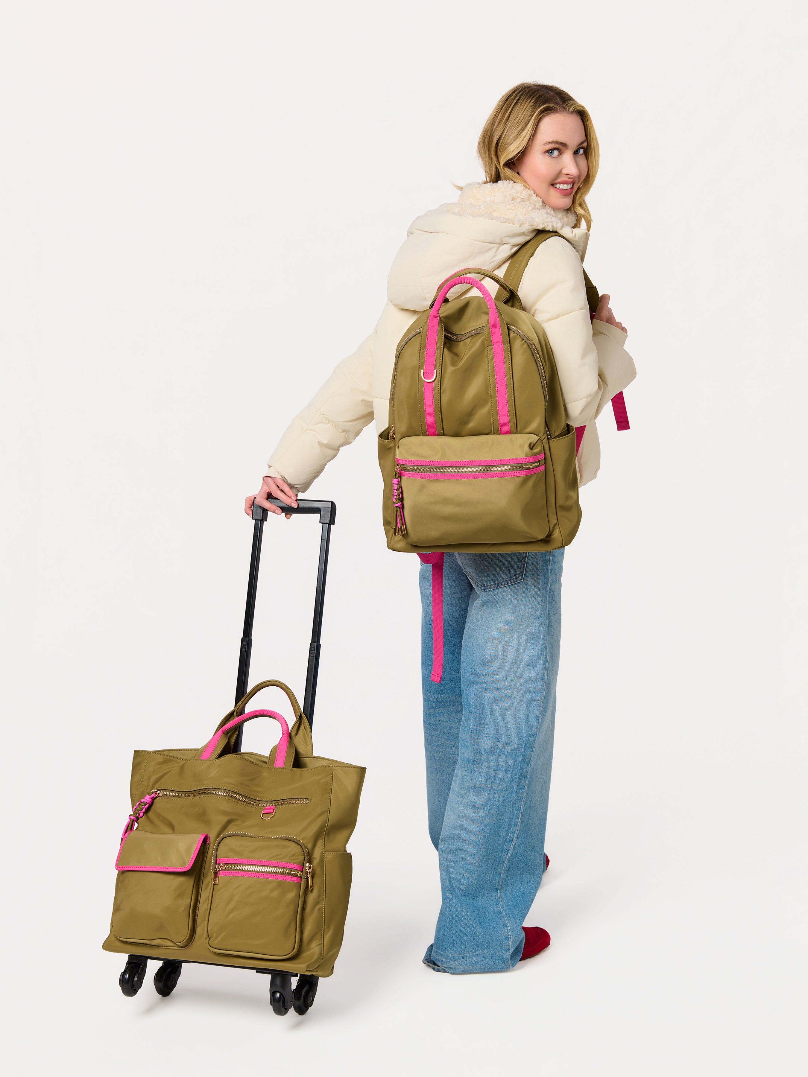 Shiraleah Jet 360° Roller Tote OLIVE / OS