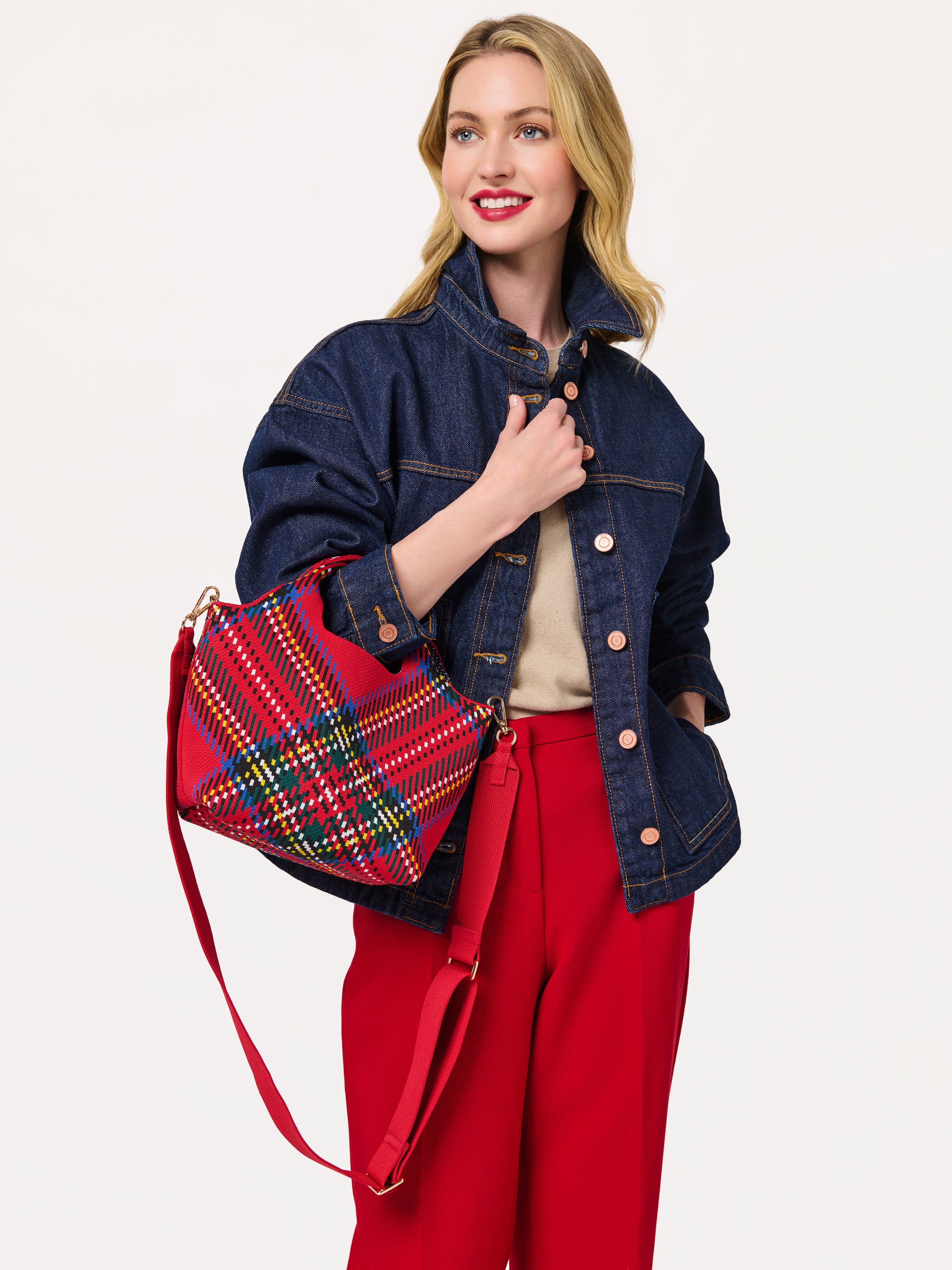 Shiraleah Robbie Plaid Mini Tote RED / OS