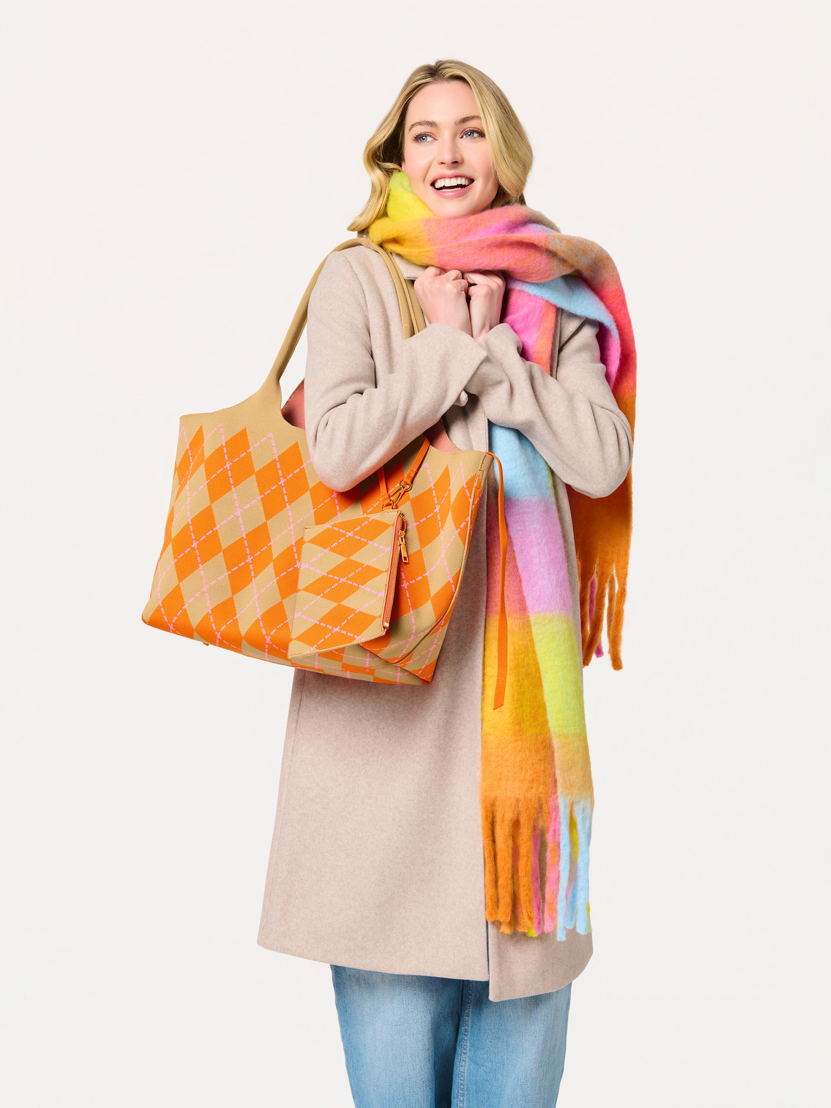 Shiraleah Robbie Argyle Tote ORANGE / OS