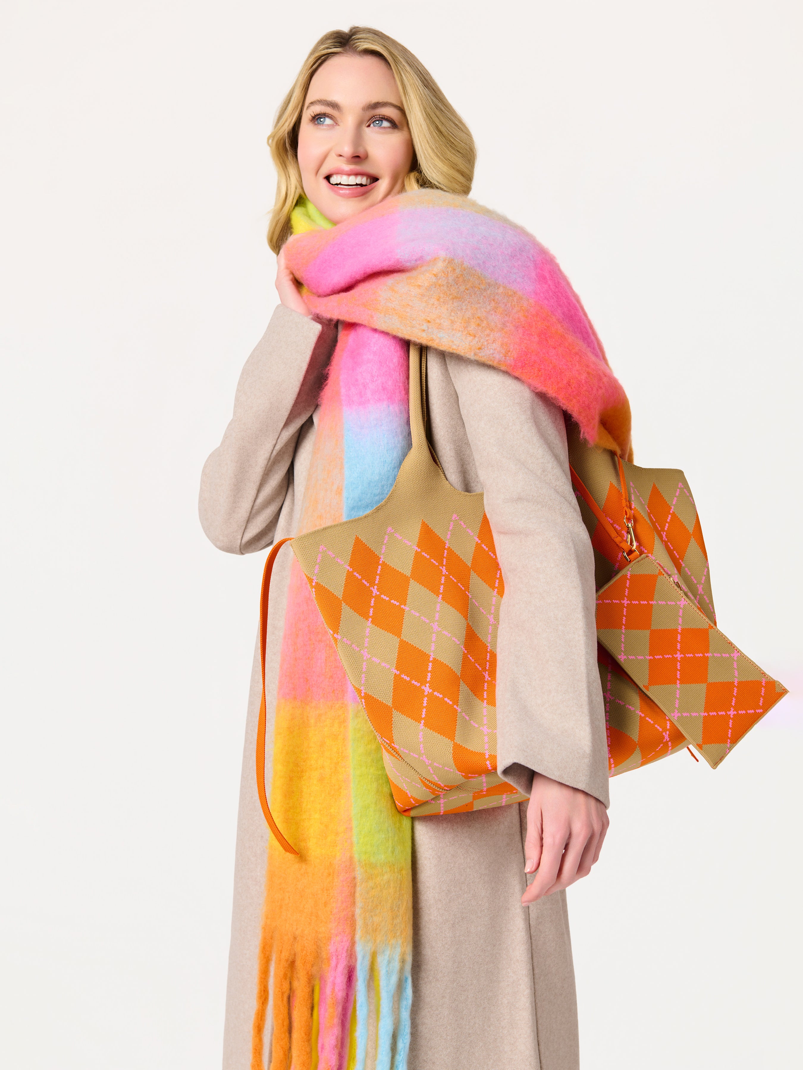 Shiraleah Robbie Argyle Tote ORANGE / OS