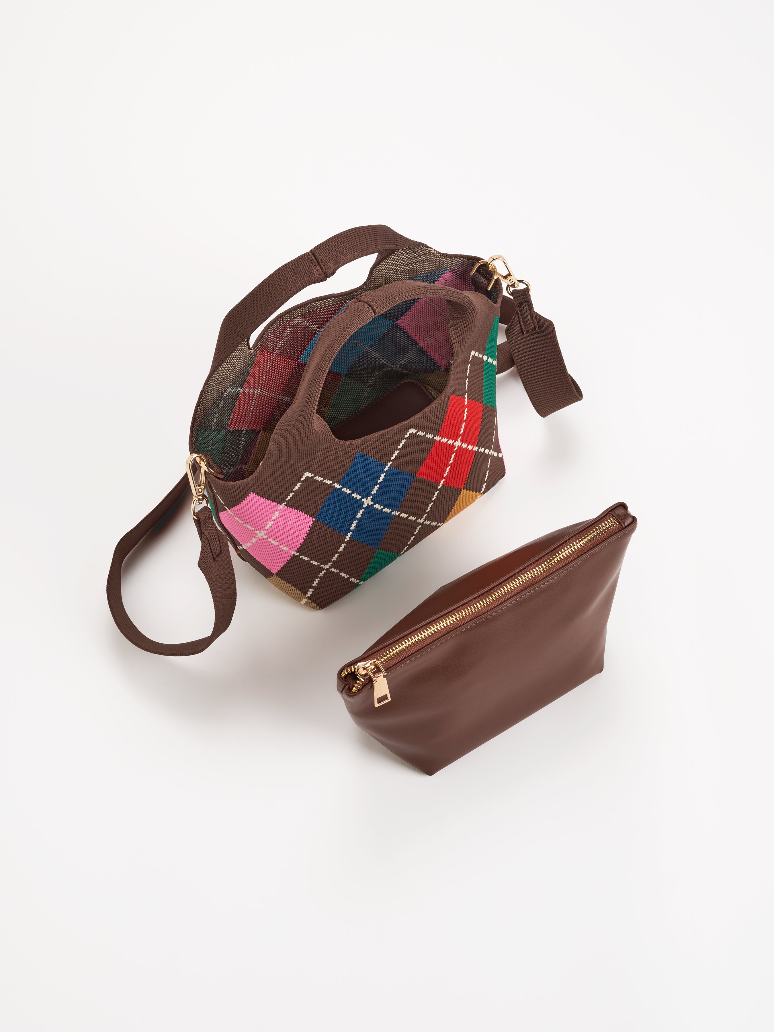 Shiraleah Robbie Argyle Mini Tote BROWN / OS