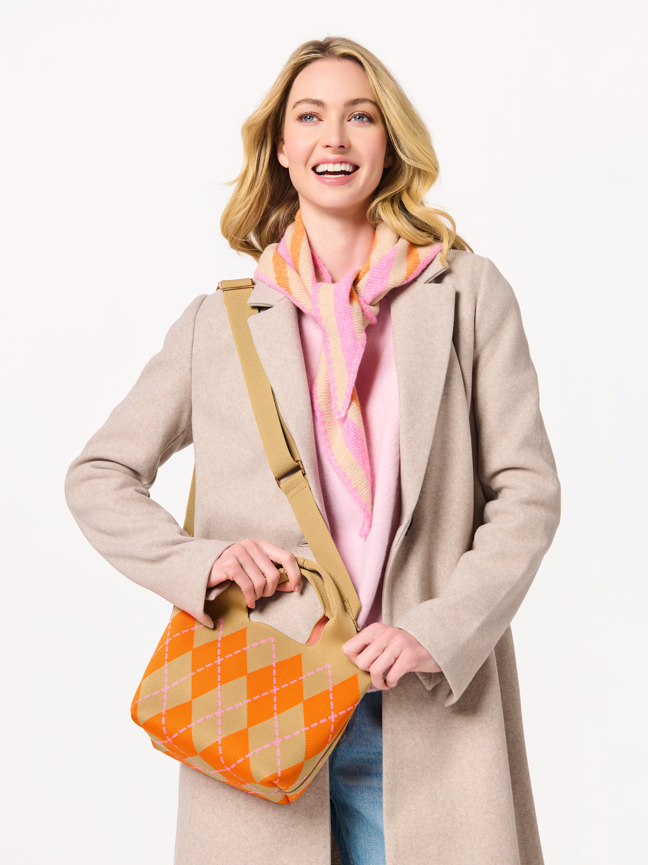 Shiraleah Robbie Argyle Mini Tote ORANGE / OS