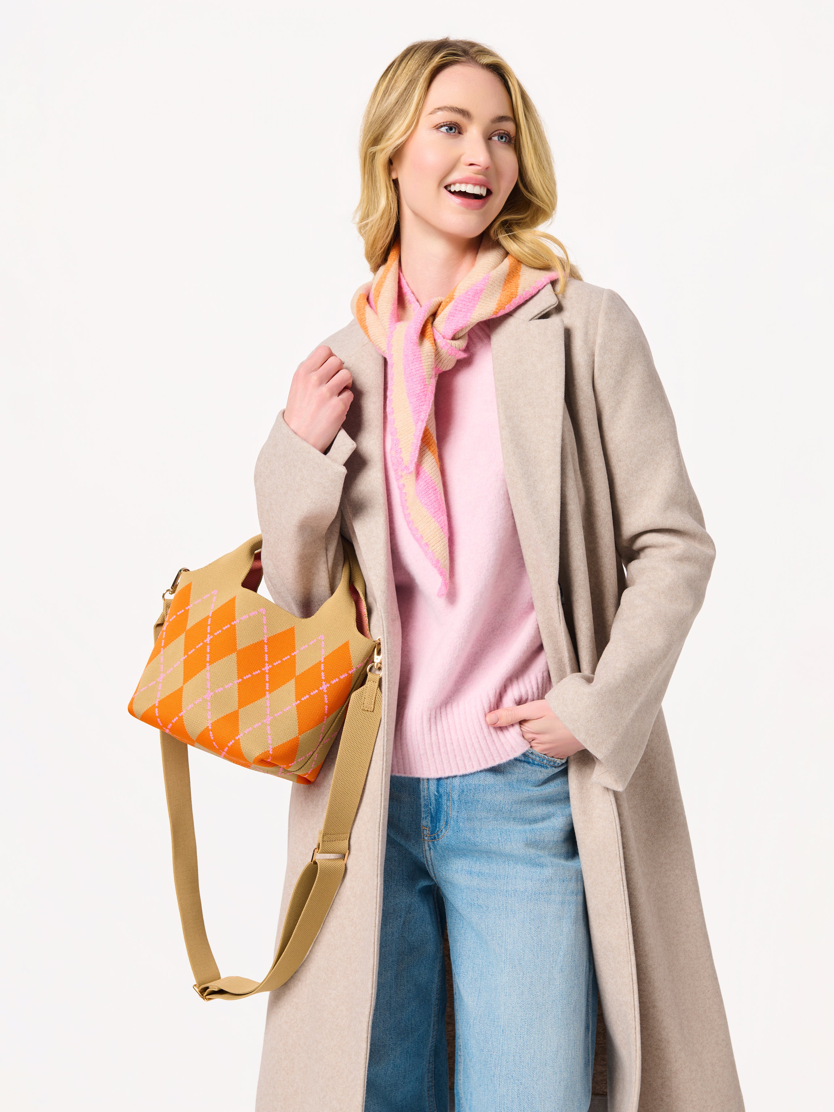 Shiraleah Robbie Argyle Mini Tote ORANGE / OS