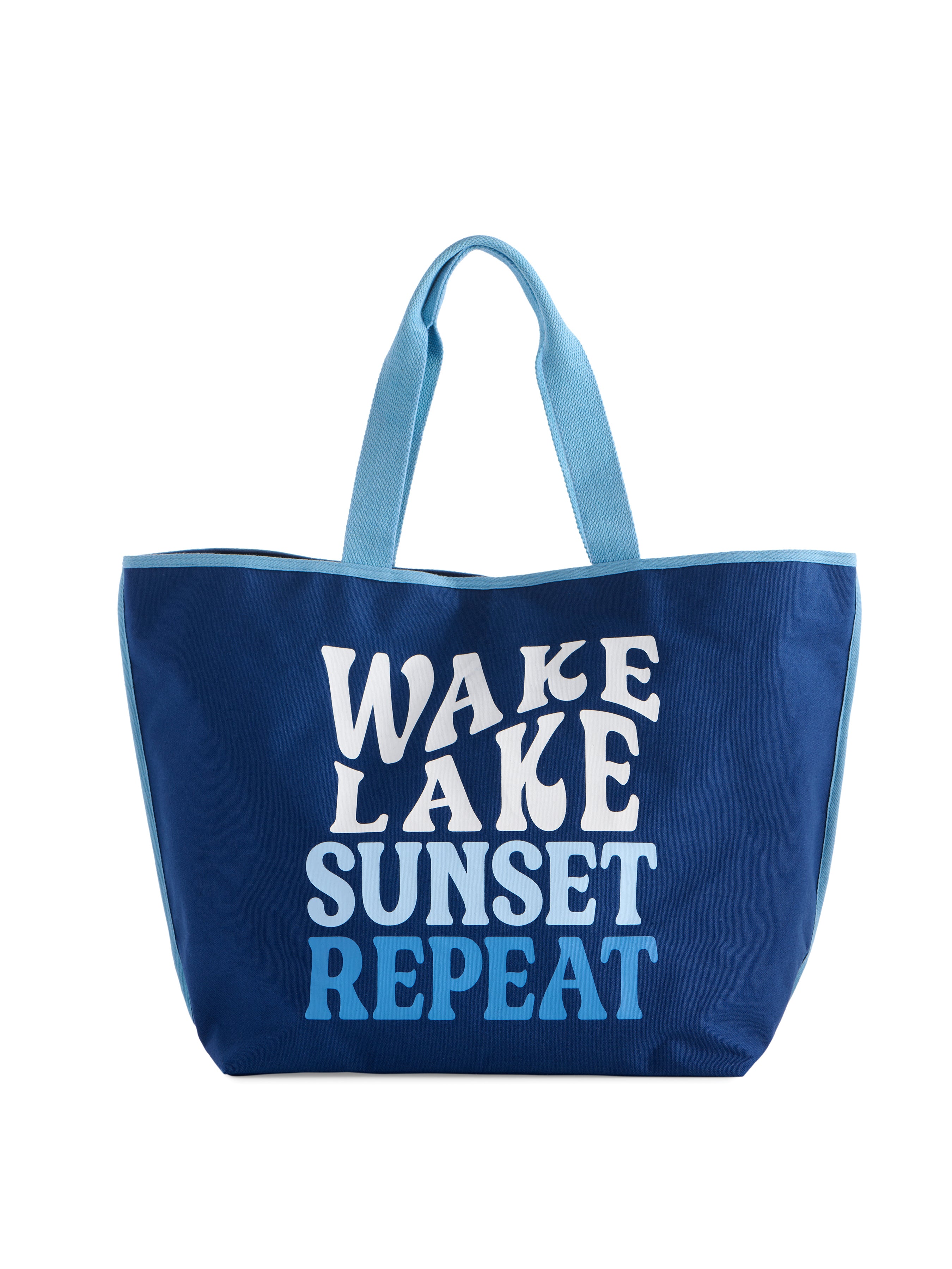 Shiraleah "Wake, Lake, Sunset, Repeat" Tote, Navy