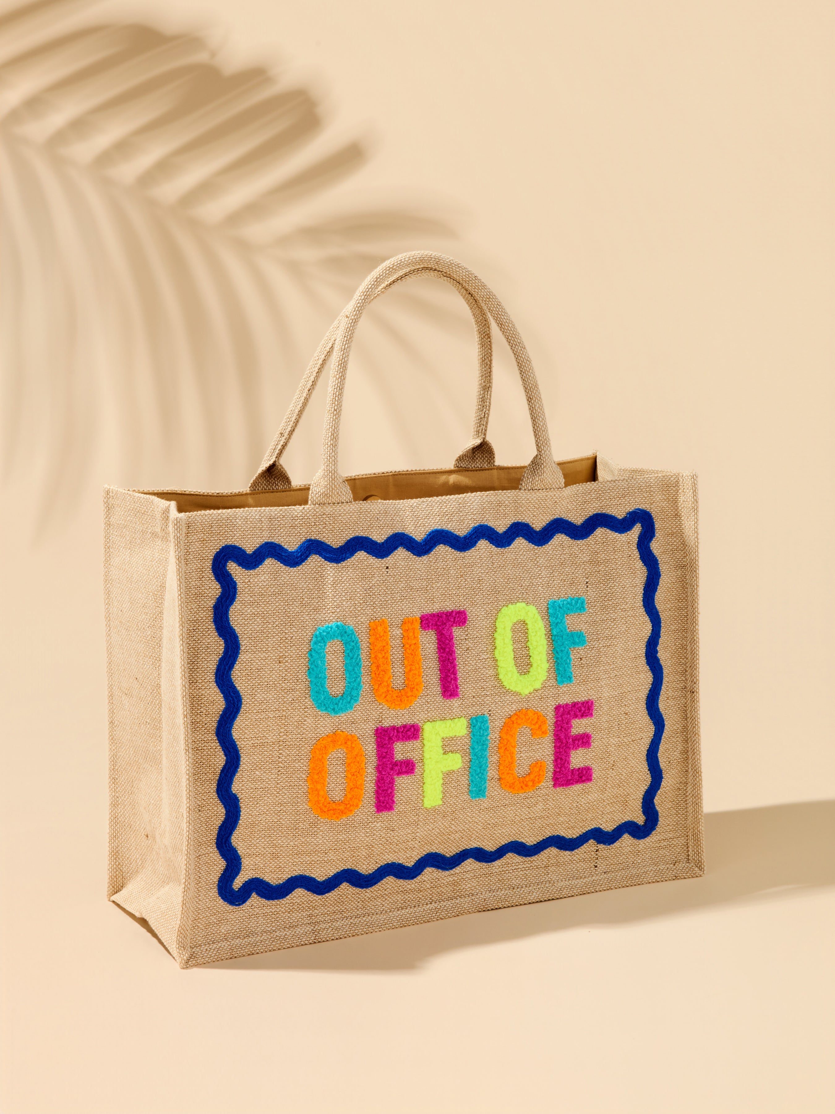 Shiraleah "Out Of Office" Beach Bag, Natural