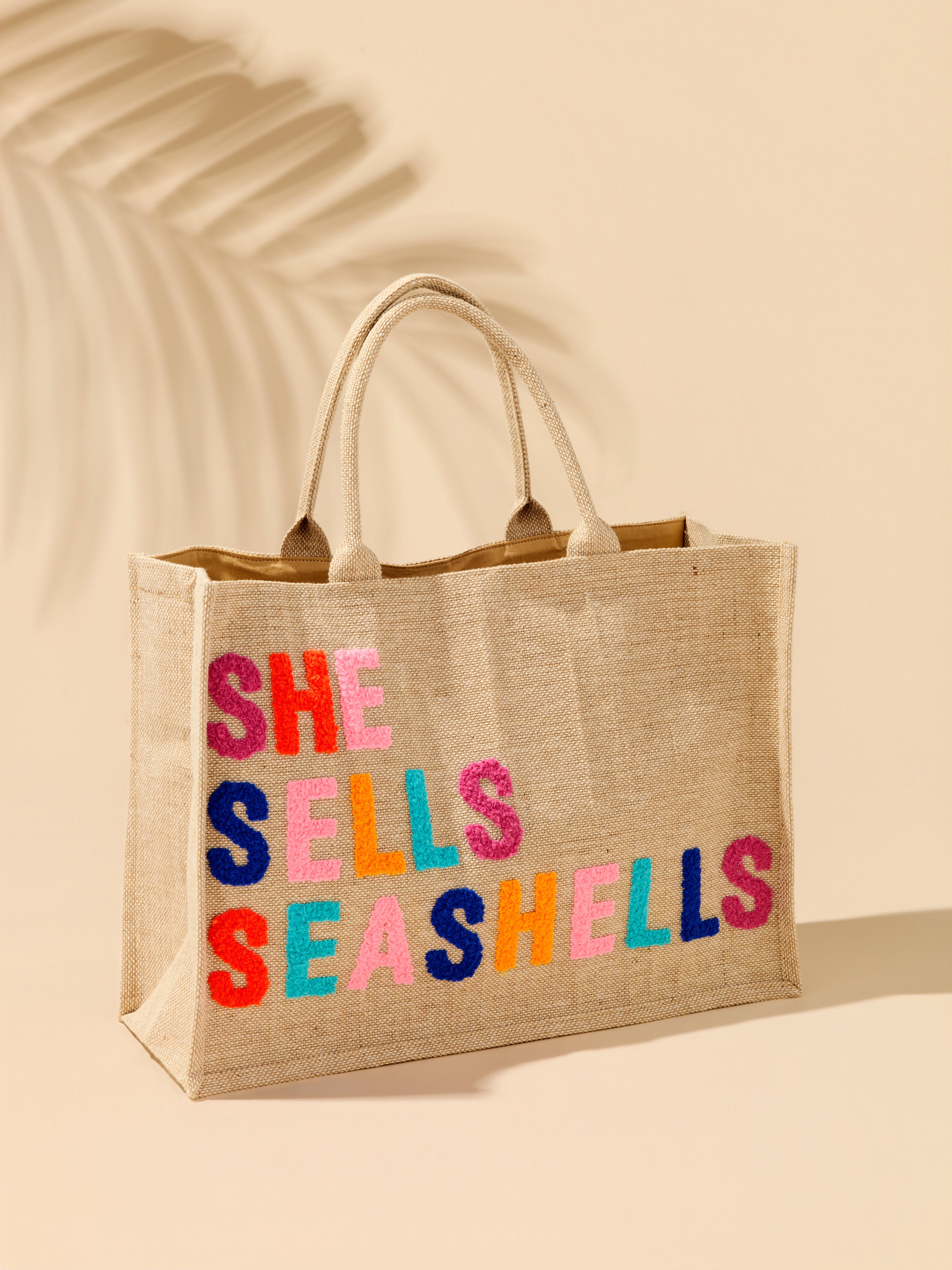 Shiraleah "She Sells Seashells" Beach Bag, Natural