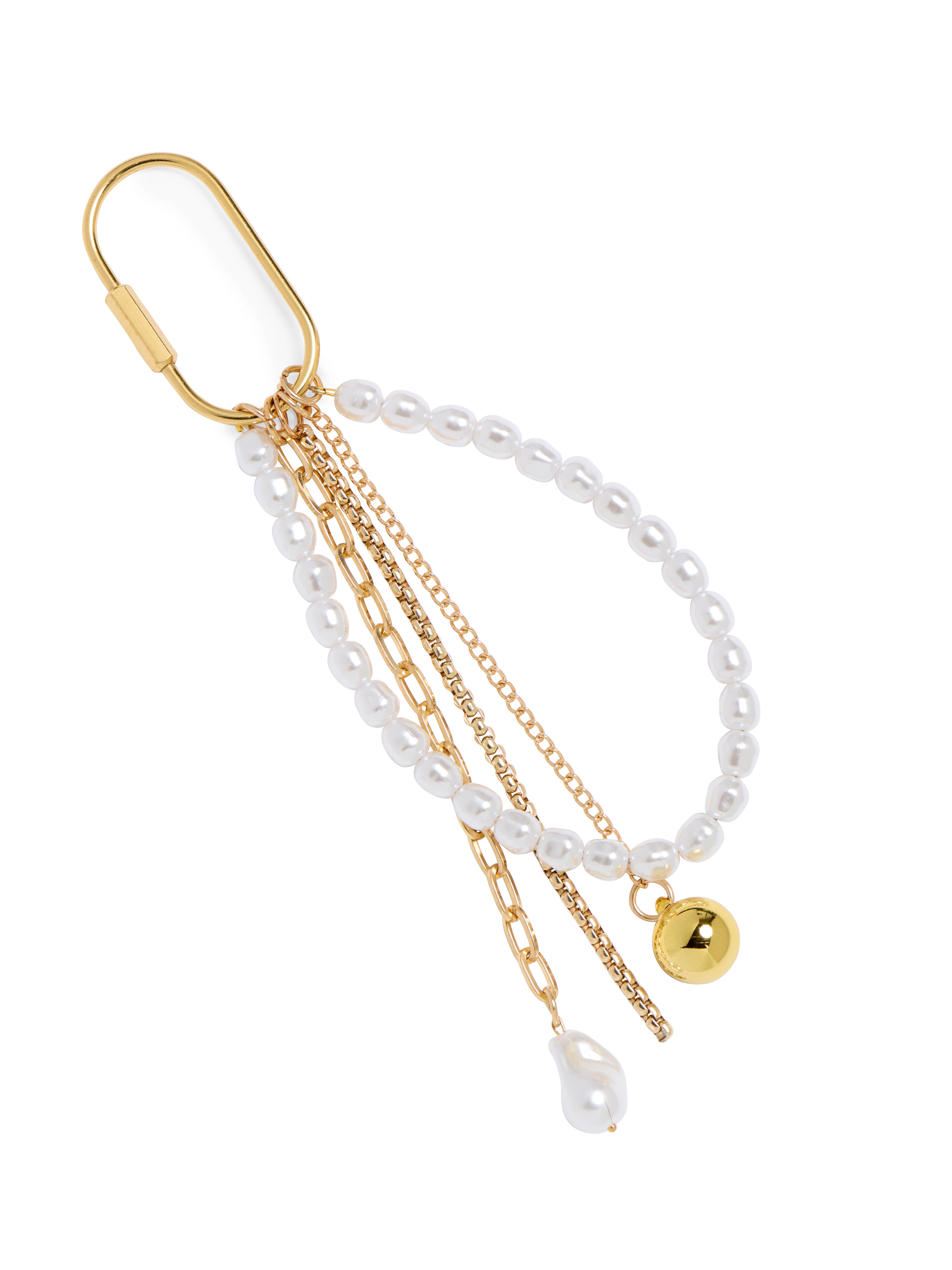 Shiraleah Pearl Chain Bag Charm/Key Ring, Pearl