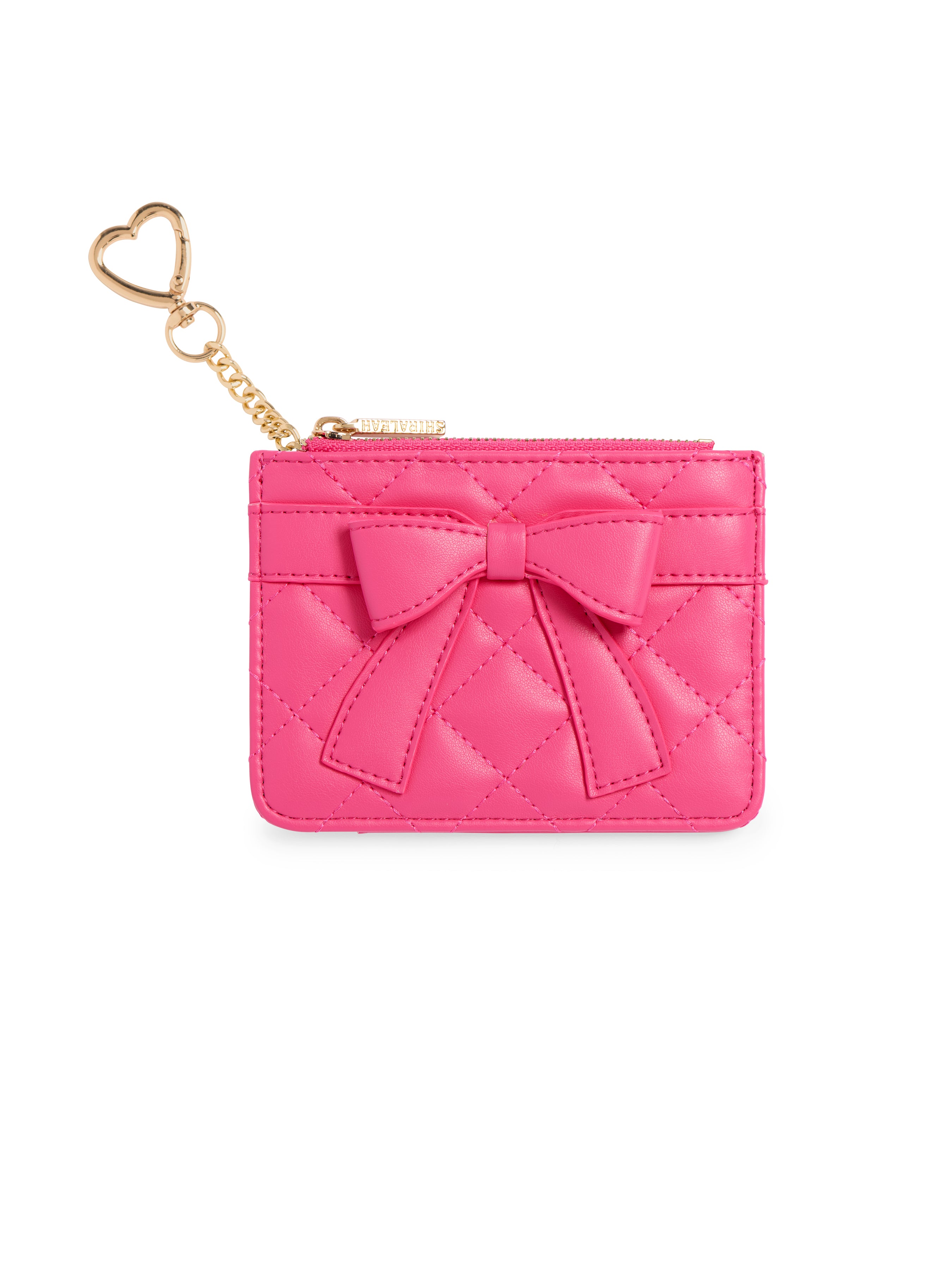 Shiraleah Quilted Bow Card Case FUCHSIA