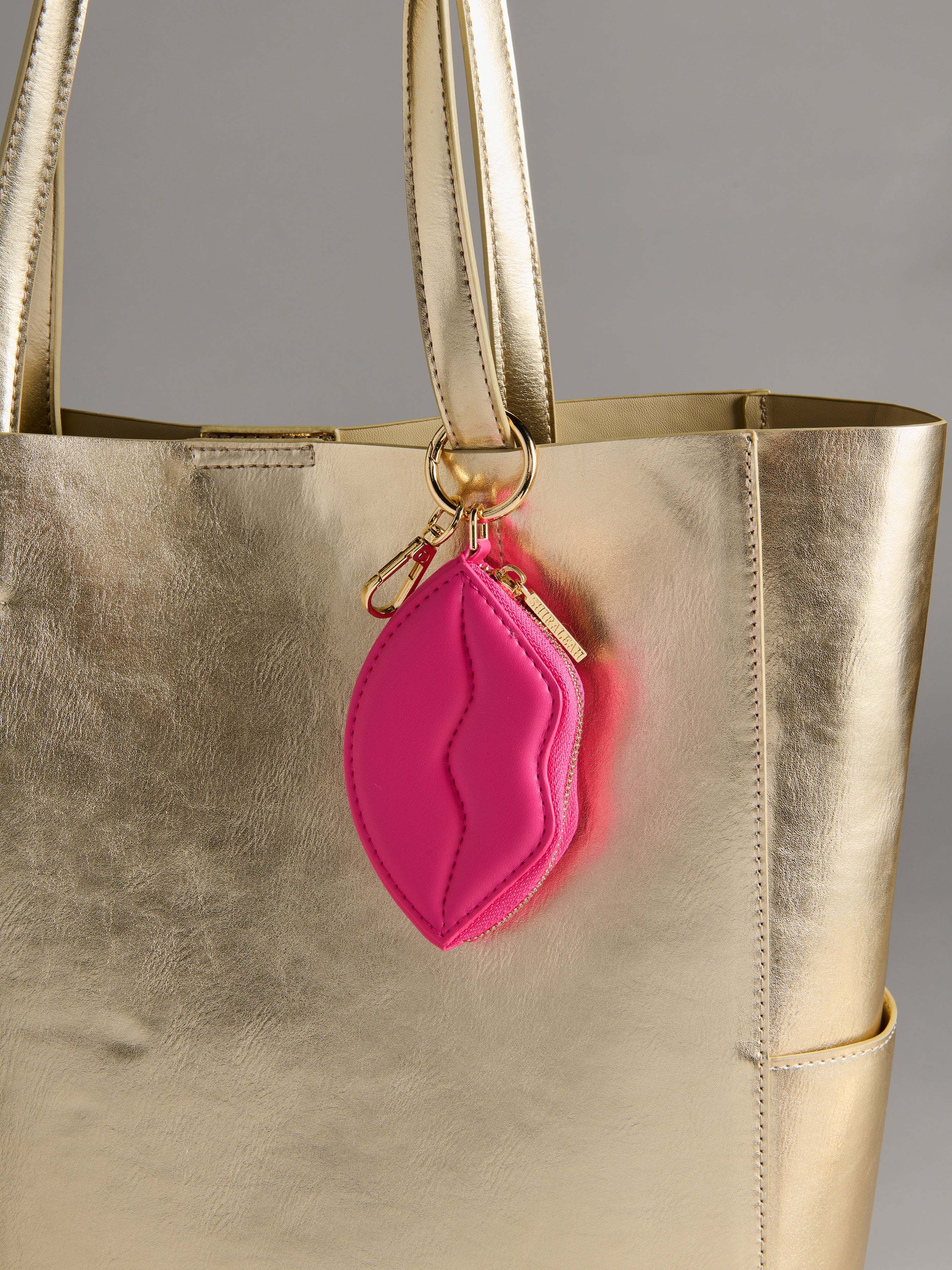 Shiraleah Kisses Zip Pouch/Key Ring PINK