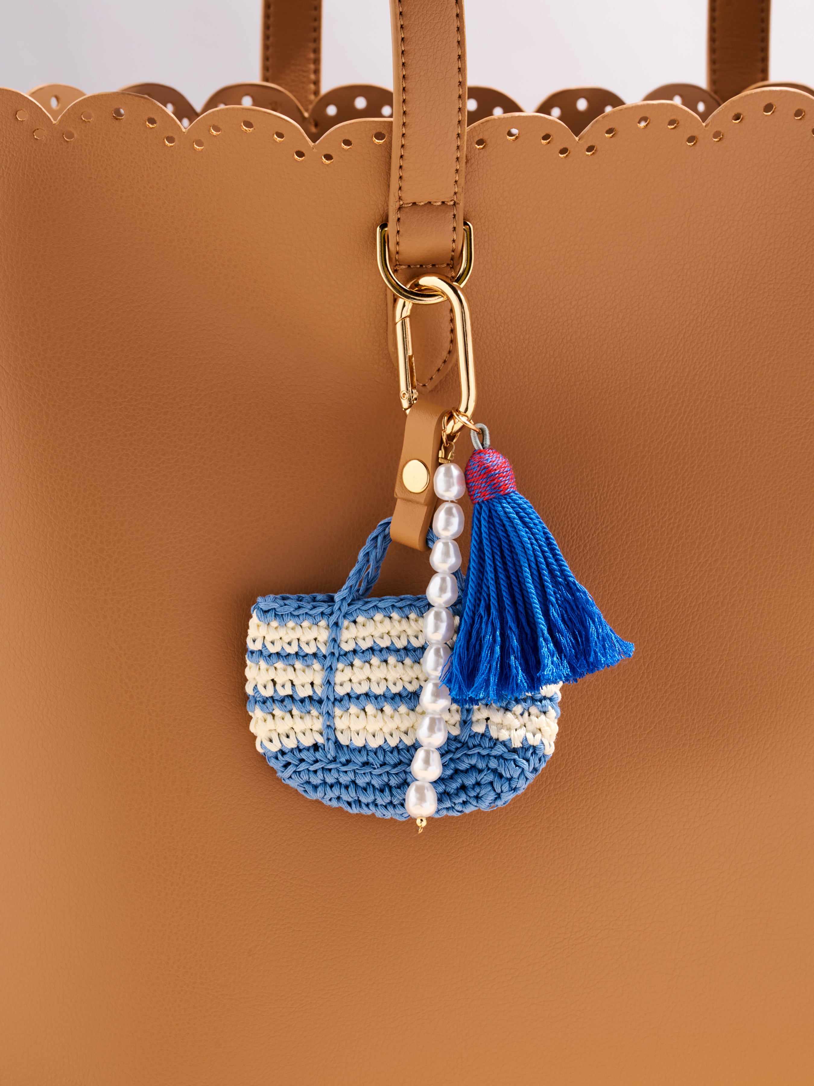 Shiraleah Mini Tote Bag Charm/Key Ring BLUE