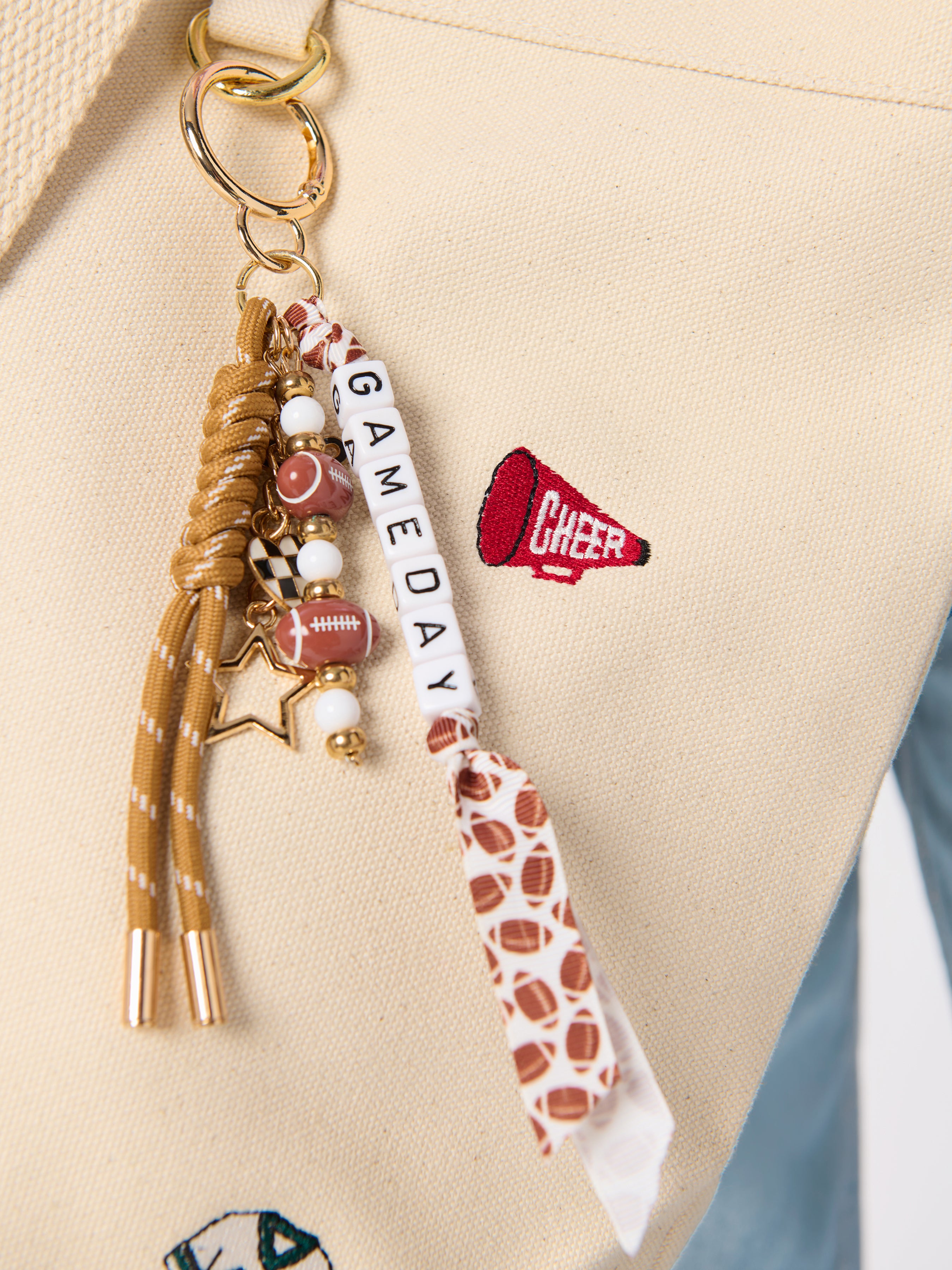 Shiraleah "Gameday" Football Bag Charm/Key Ring, Brown