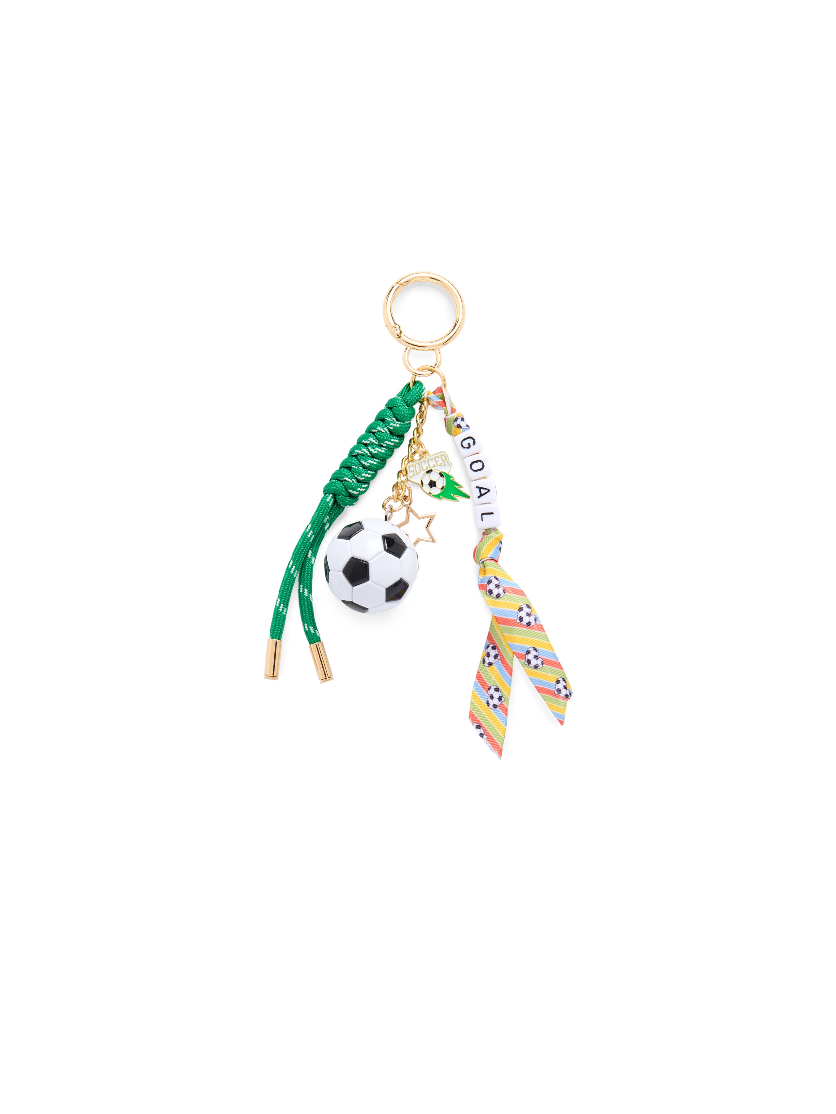 Shiraleah "Goal" Soccer Bag Charm/Key Ring, Green