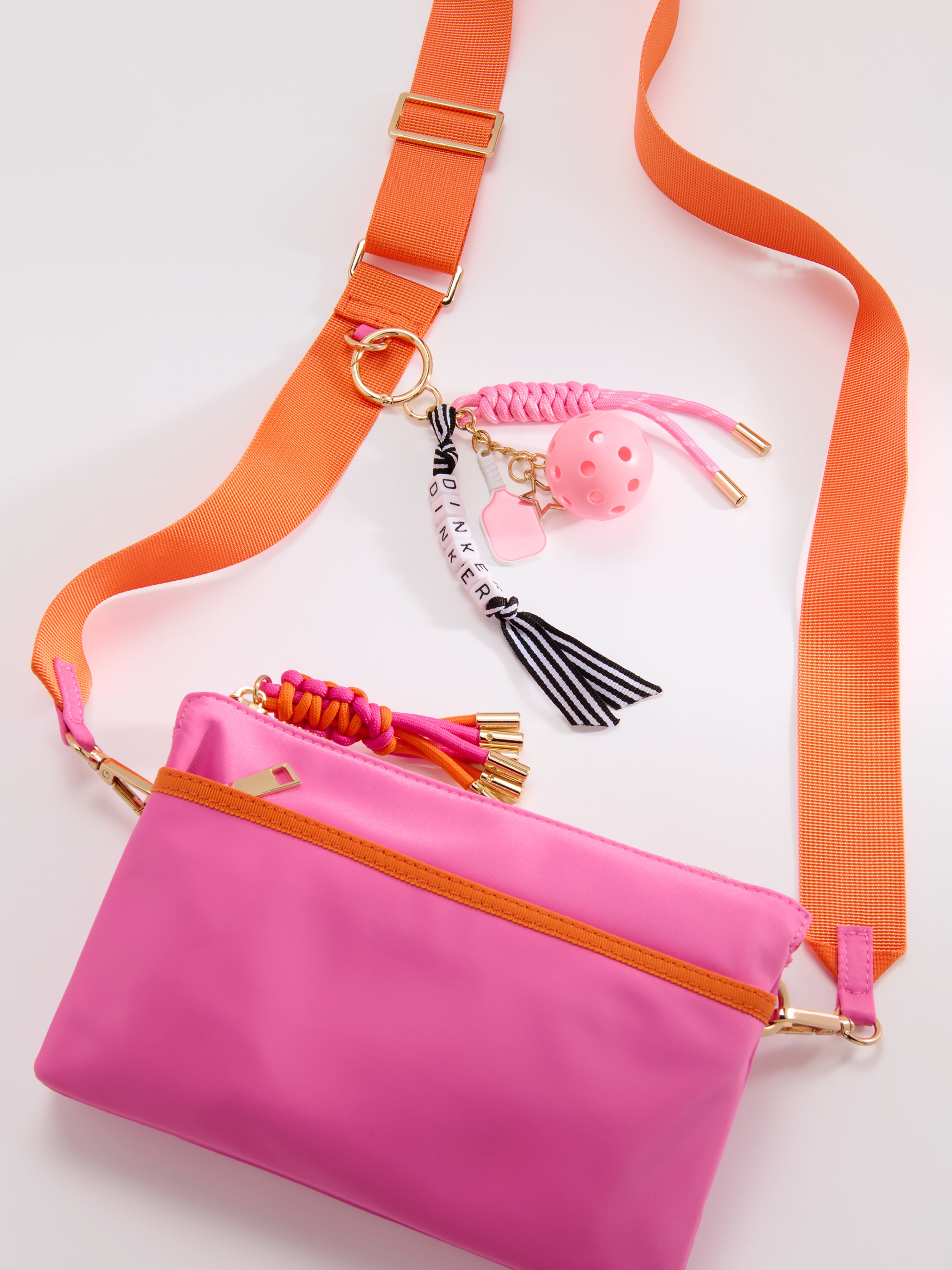 Shiraleah "Dinker" Pickleball Bag Charm/Key Ring, Pink