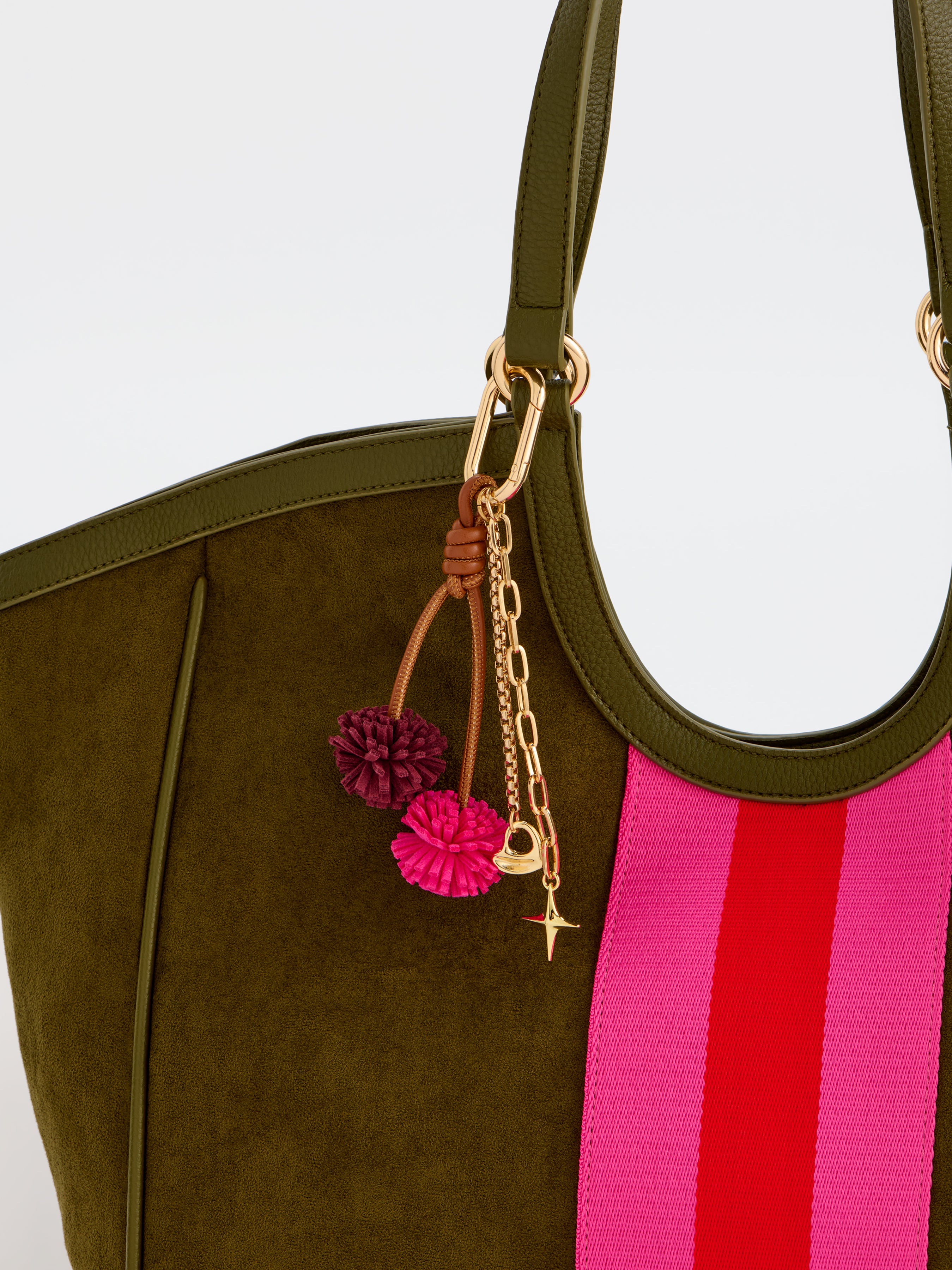 Shiraleah Pom Pom Bag Charm/Key Ring FUCHSIA / OS