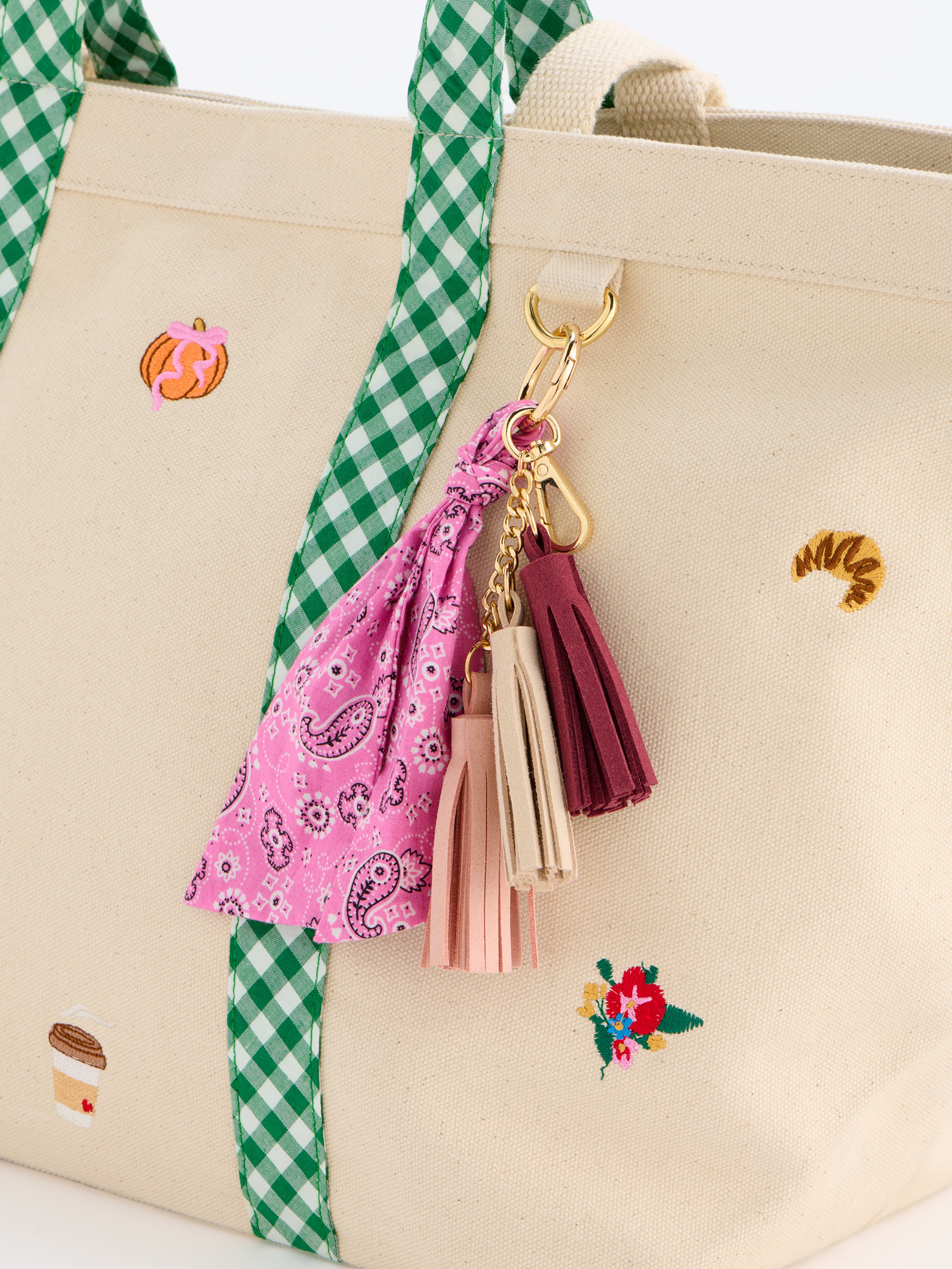 Shiraleah Paisley Bag Charm/Key Ring PINK / OS