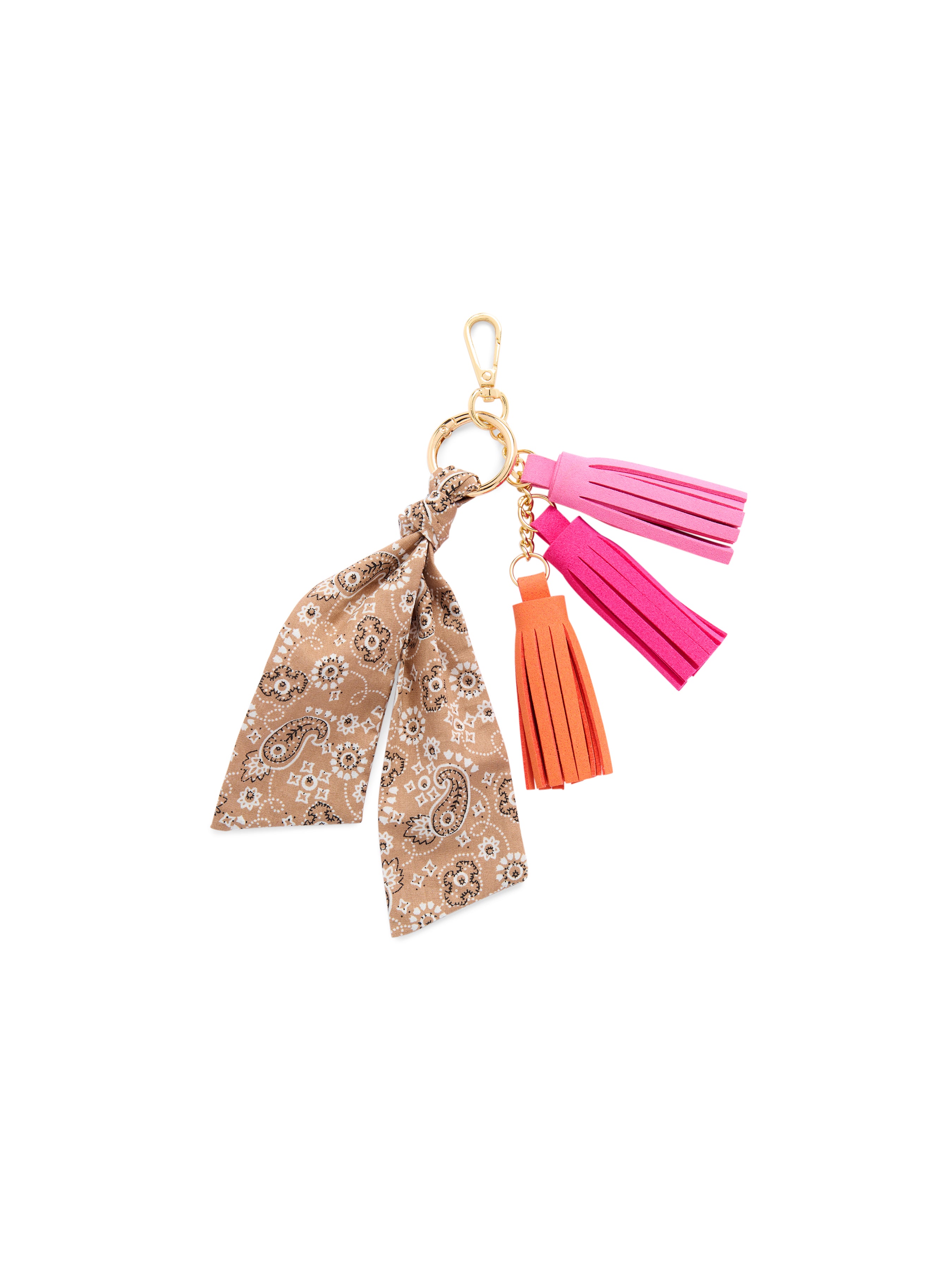 Shiraleah Paisley Bag Charm/Key Ring TAN / OS