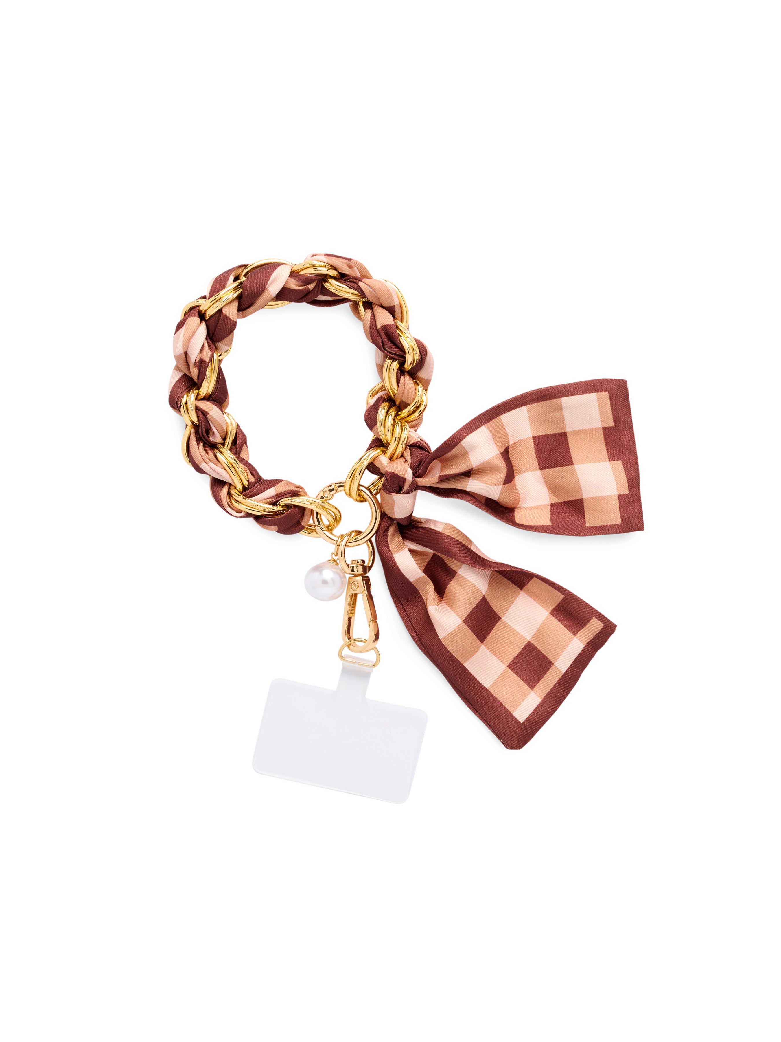 Shiraleah Gingham Phone Wristlet BROWN / OS